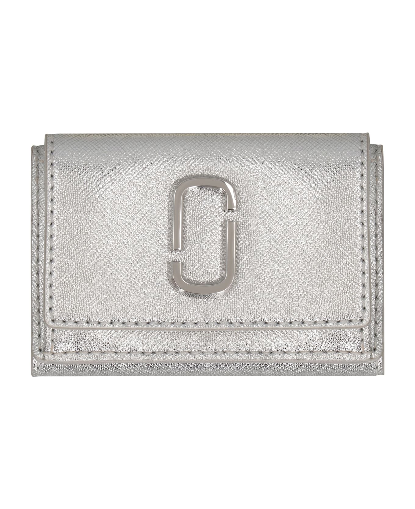 Marc Jacobs Mini Snapshot Leather Wallet - Silver
