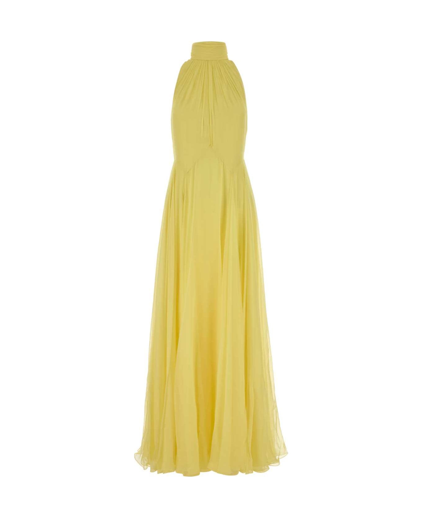 Givenchy Yellow Chiffon Long Dress - ACIDYELLOW
