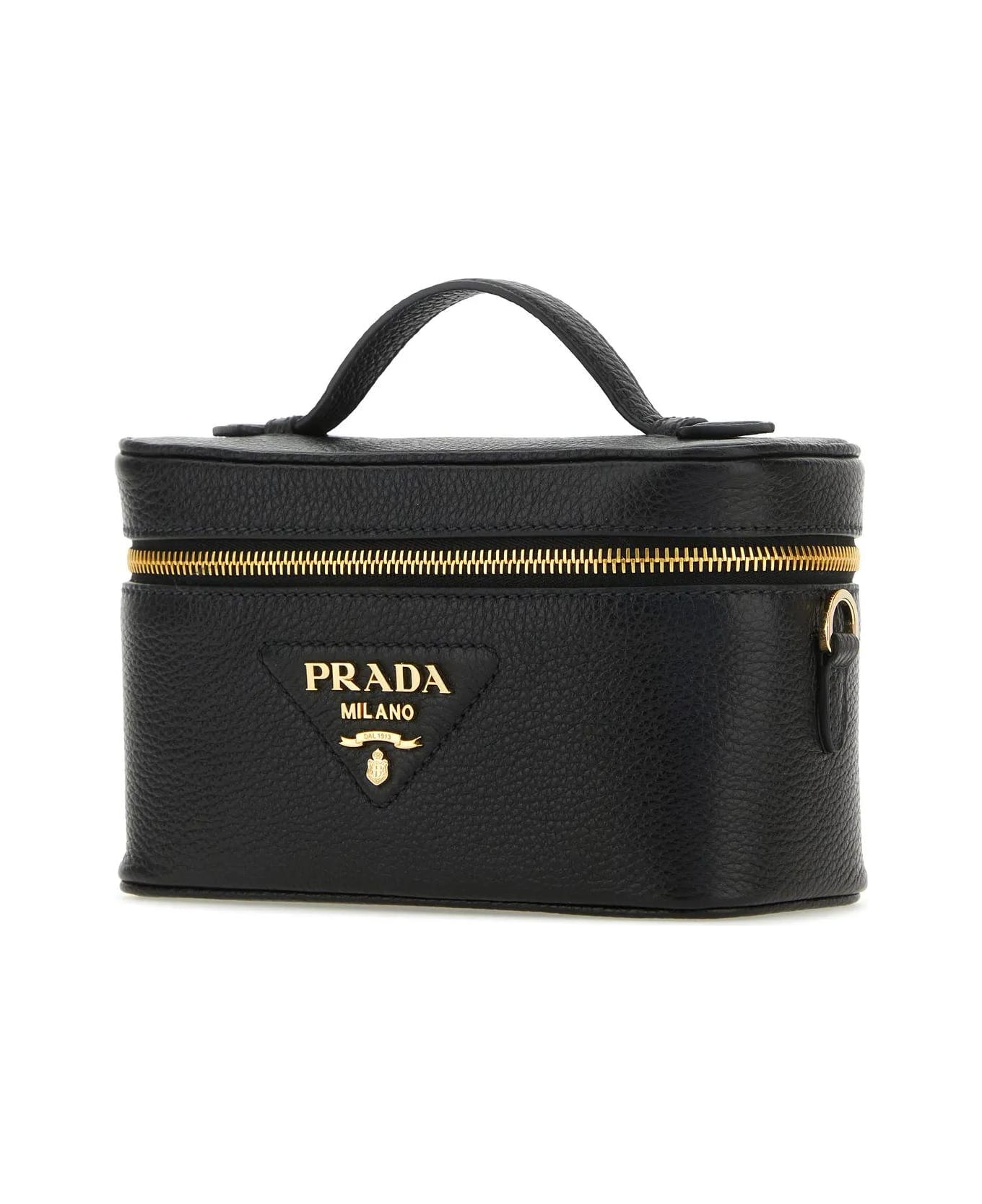 Prada Black Leather Beauty Case | italist
