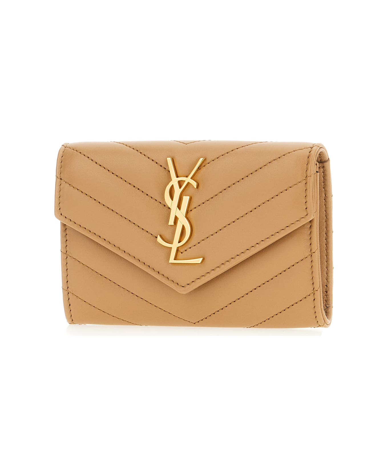 Saint Laurent Cappuccino Leather Wallet - BEIGE