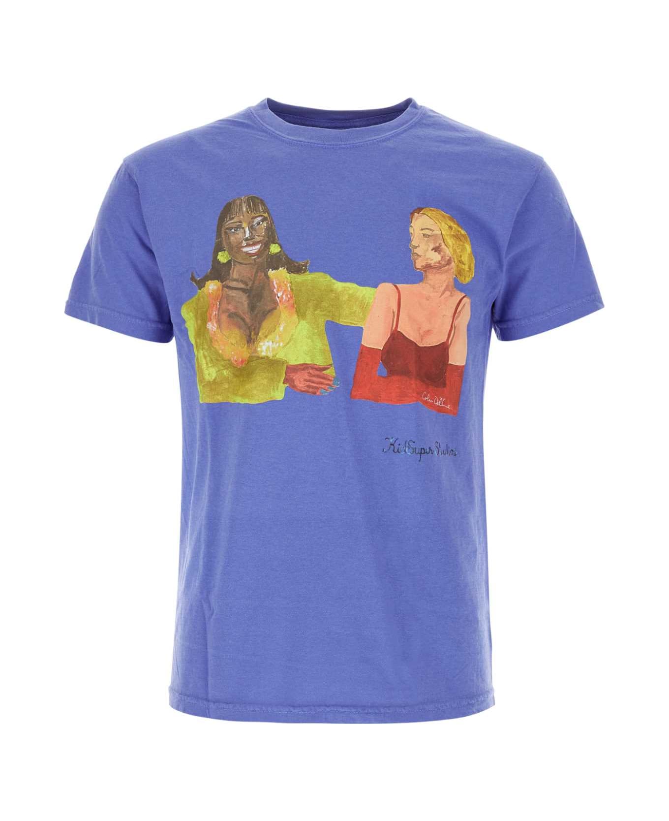 Kidsuper Cerulean Blue Cotton T-shirt - REUNIONLILAC シャツ