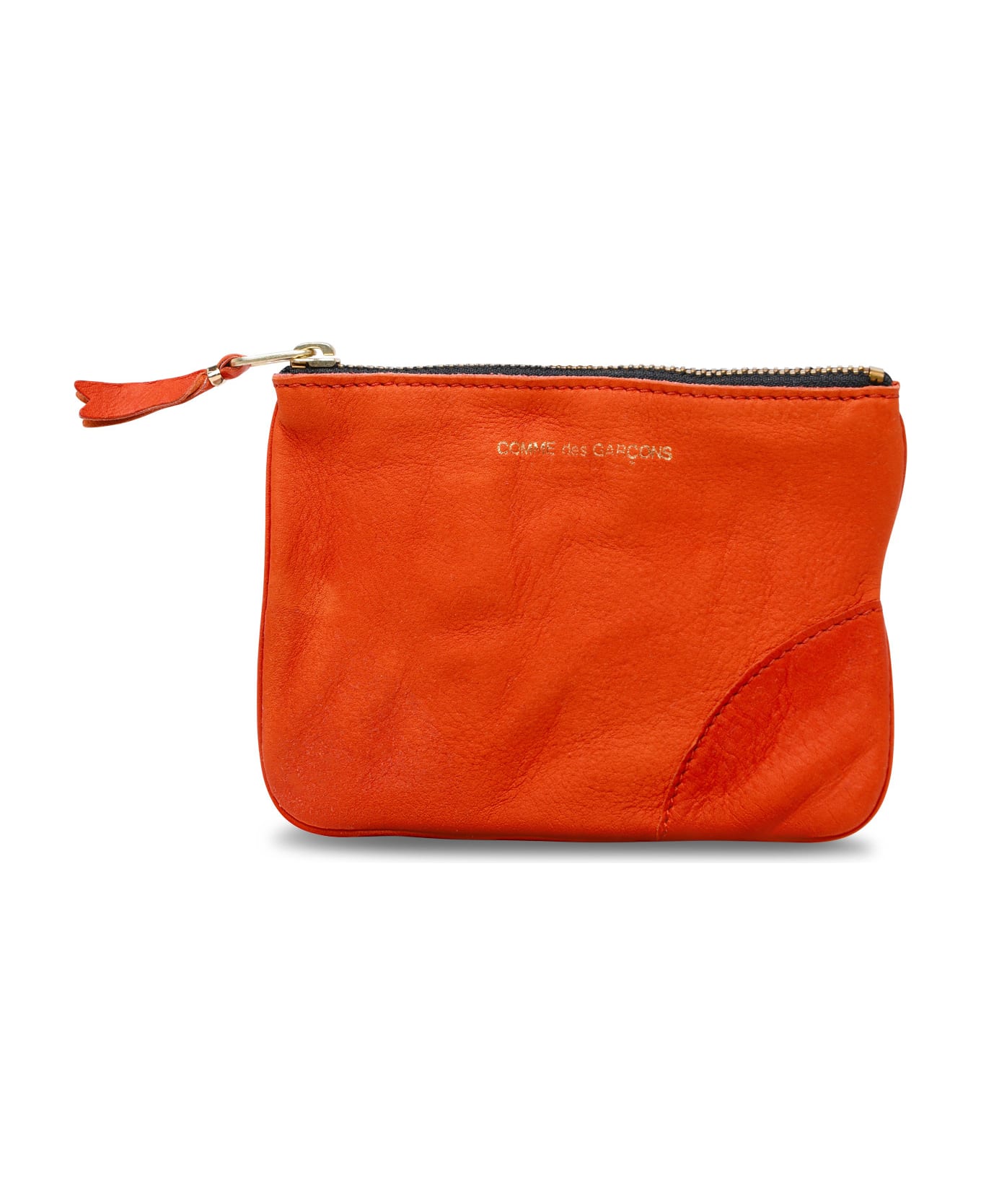 Comme des Garçons Wallet Orange Leather Card Holder - Orange