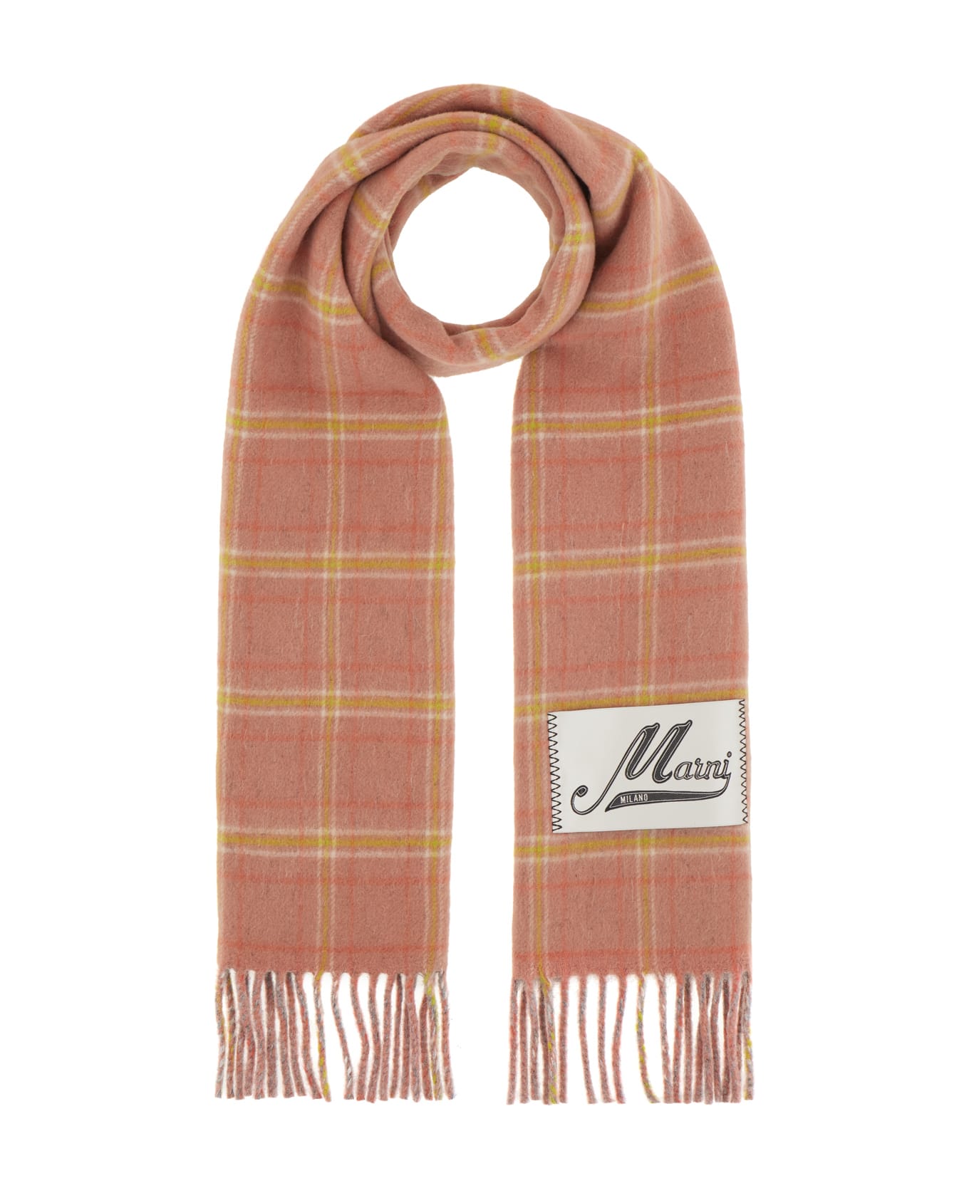 Marni Embroidered Wool Blend Scarf - DUST スカーフ＆ストール