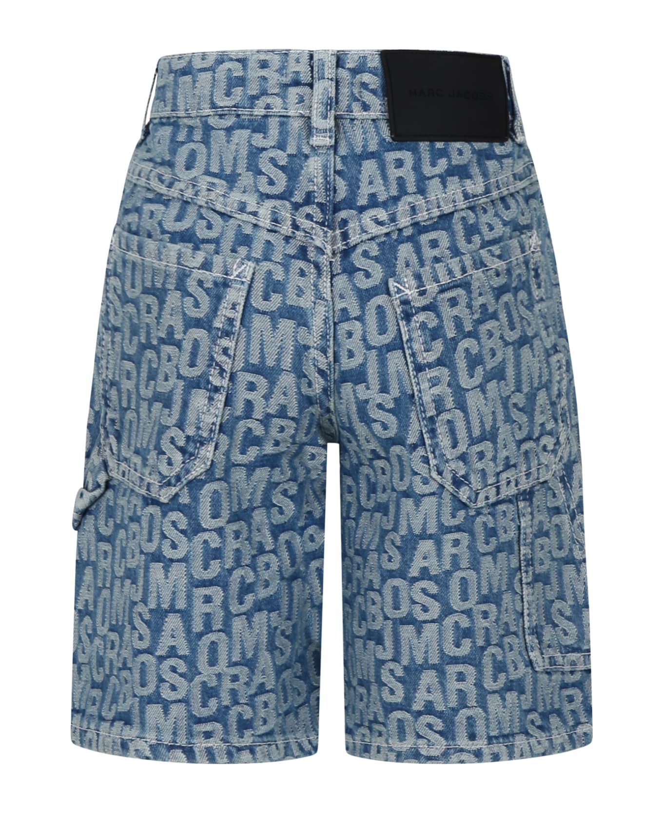 Marc Jacobs Denim Shorts For Boy With All-over Logo - Denim
