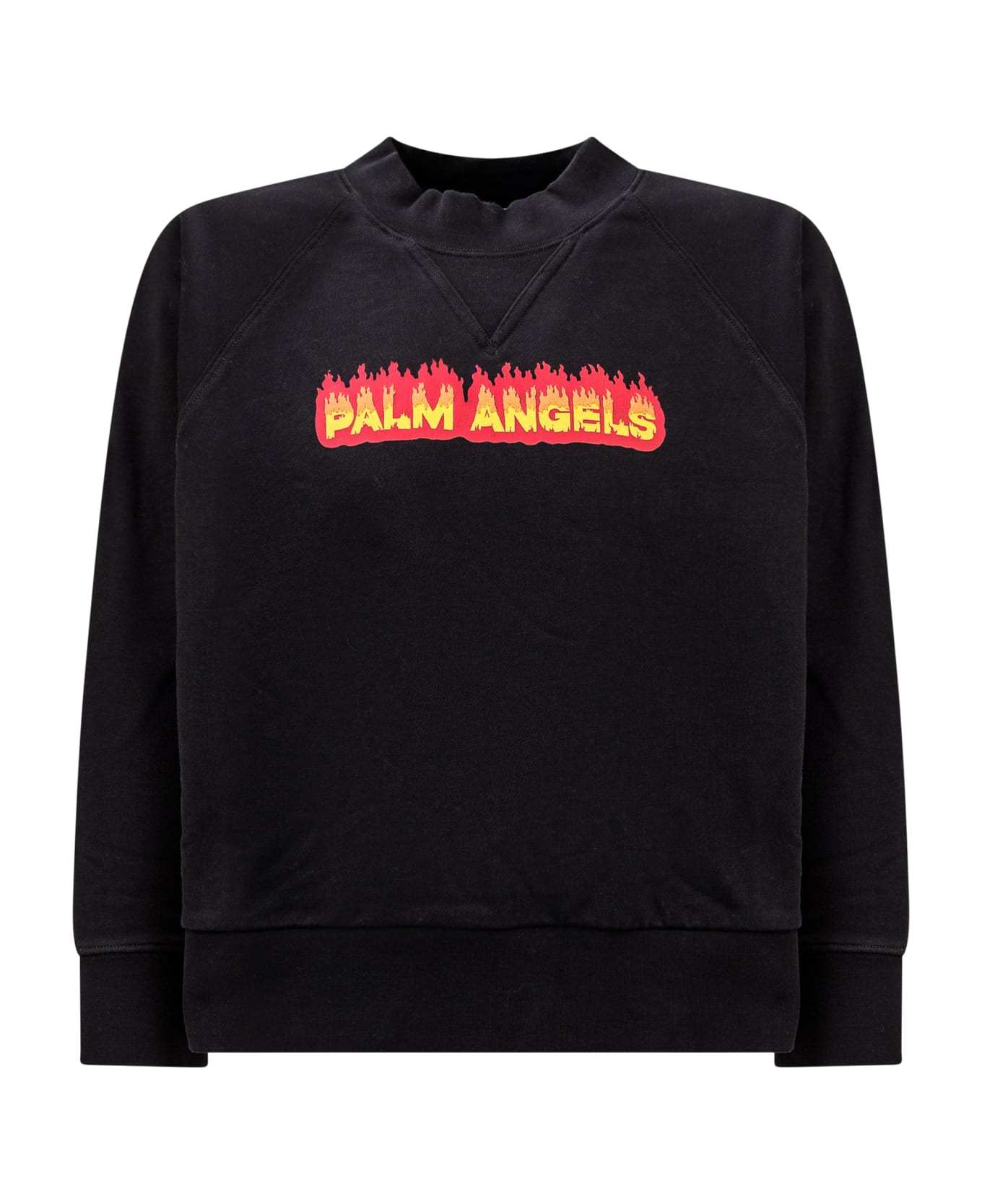 Palm Angels Sweatshirt With Logo - BLACK RED