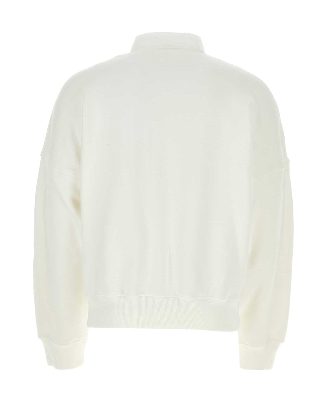The Row White Stretch Cotton Dente Polo Shirt - MILK