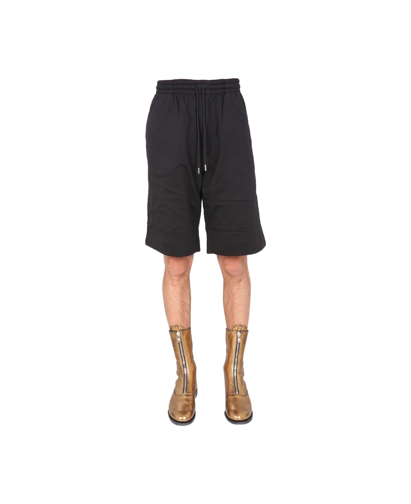Dries Van Noten Cotton Blend Sweat Shorts - BLACK ショートパンツ