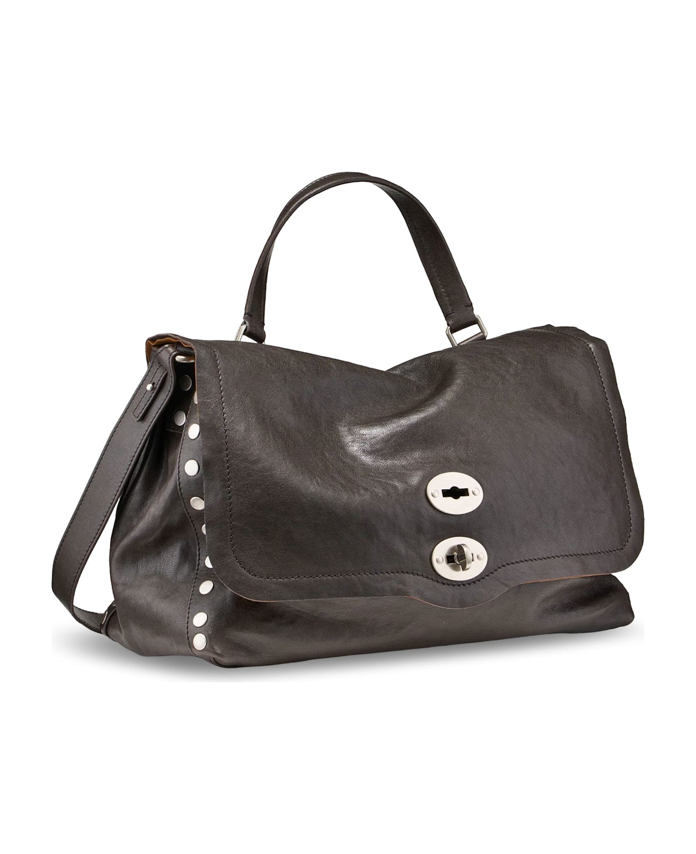 Zanellato Postina Leather Shoulder Bag - Browncarbone