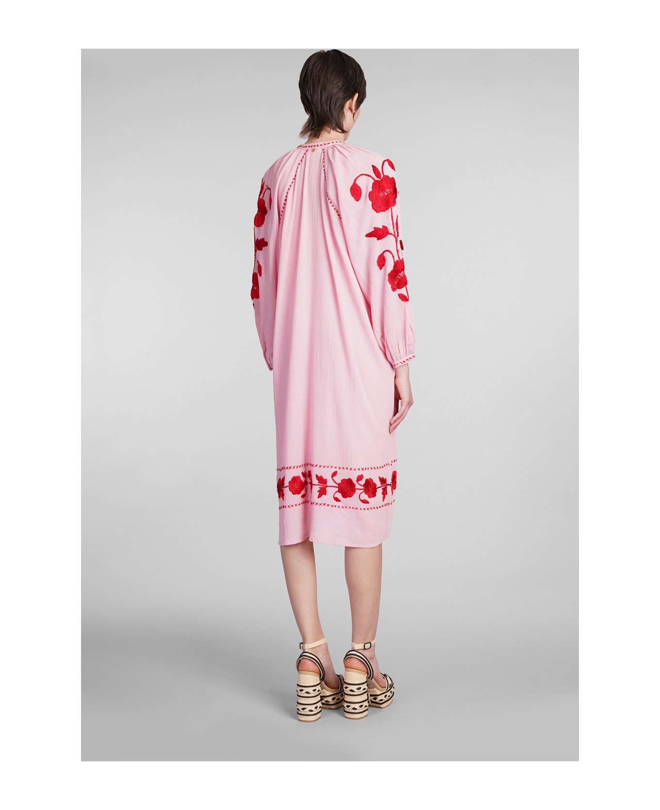 Antik Batik Ila Dress In Rose-pink Cotton - rose-pink