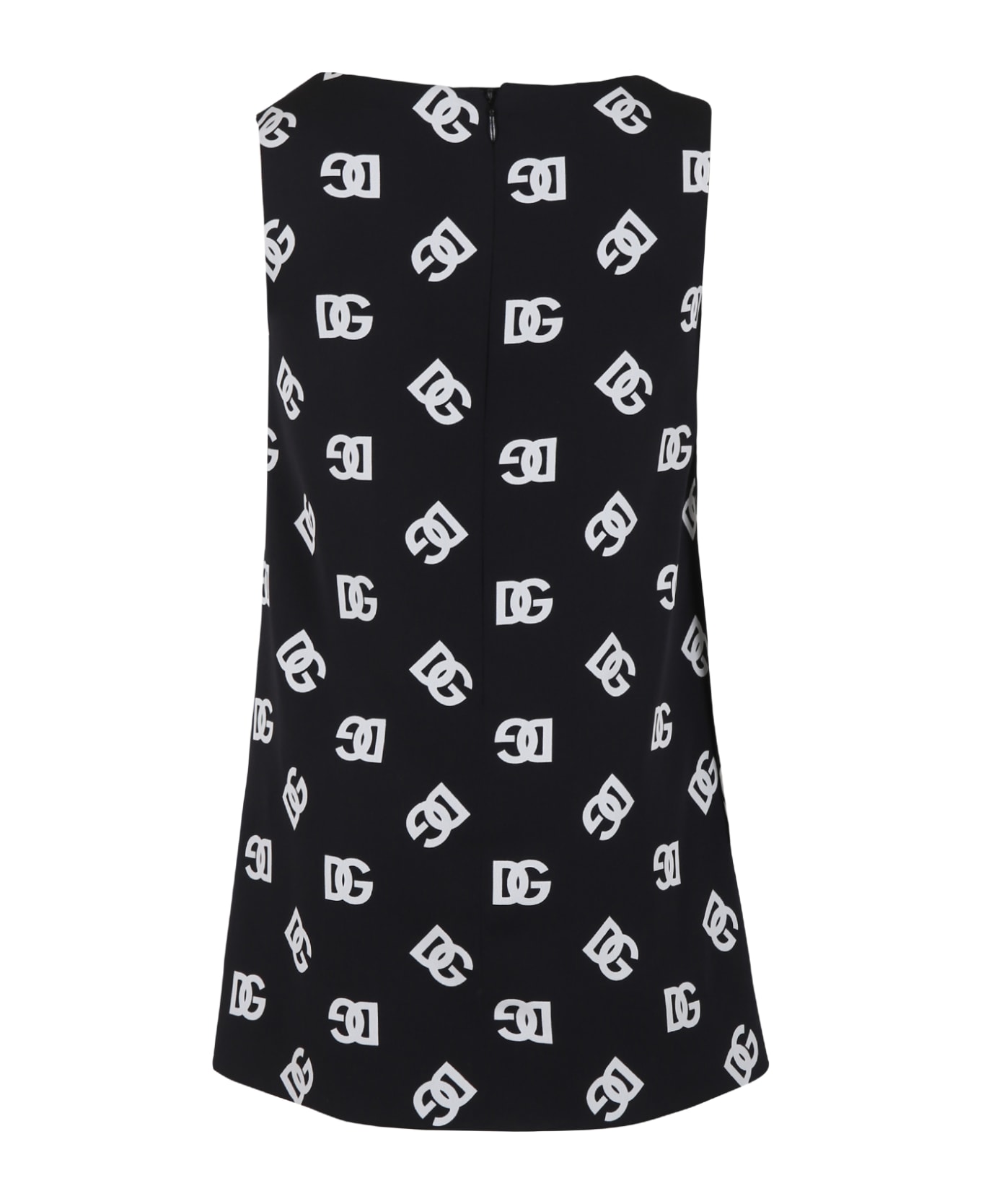 Dolce & Gabbana Black Dresss For Girl With Iconic Monogram - Black