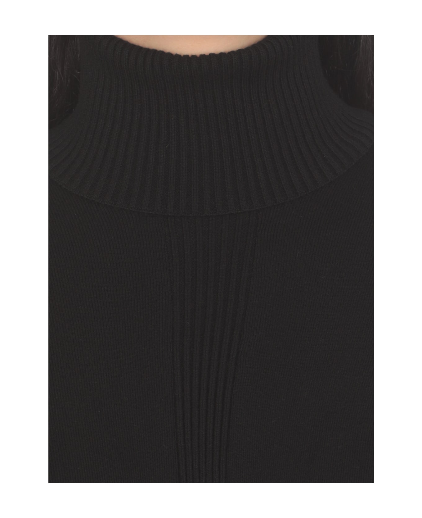 Elisabetta Franchi Knitted Turtleneck Dress - Black ニットウェア