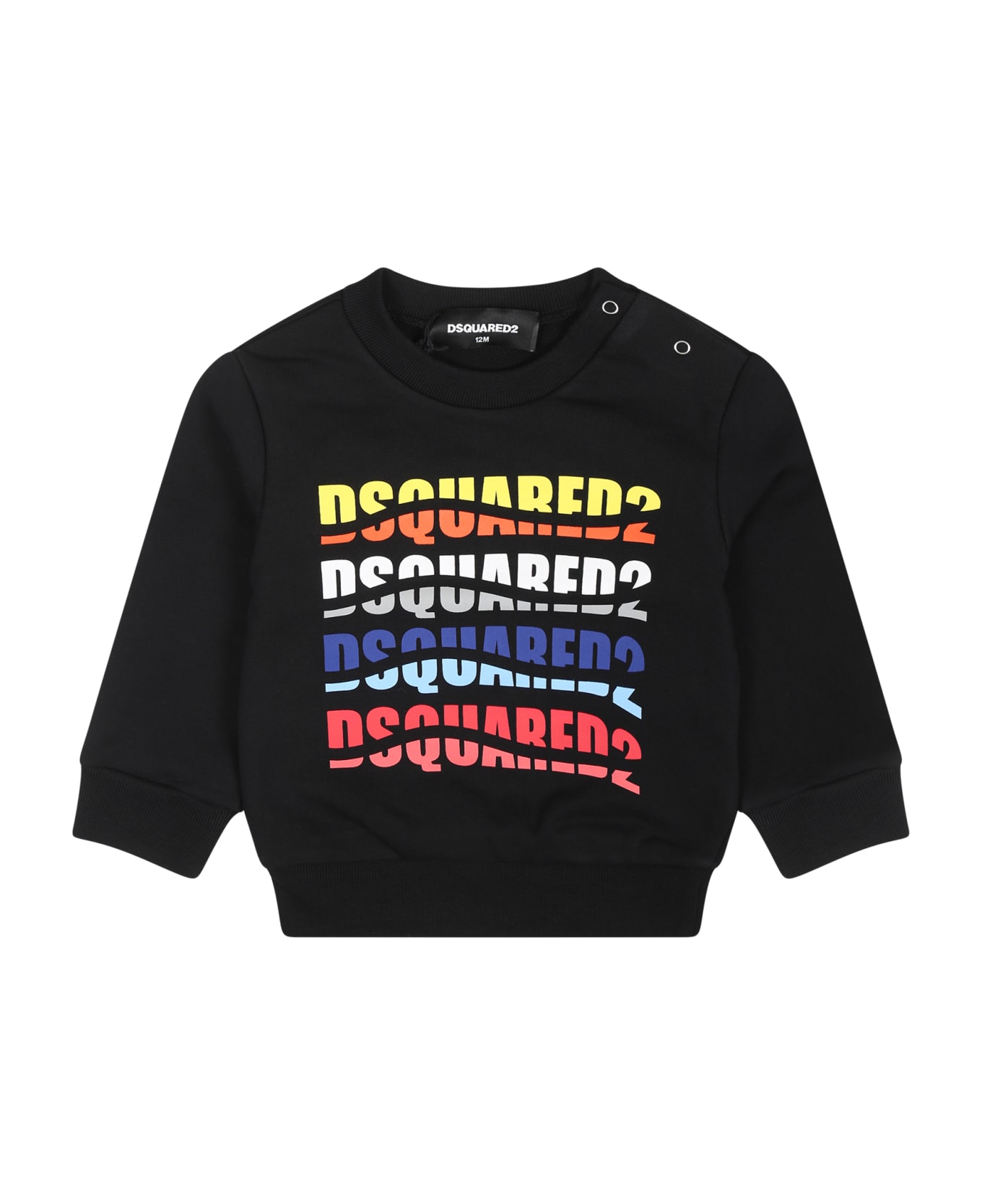 Dsquared2 Black Sweatshirt For Baby Boy With Logo - Black