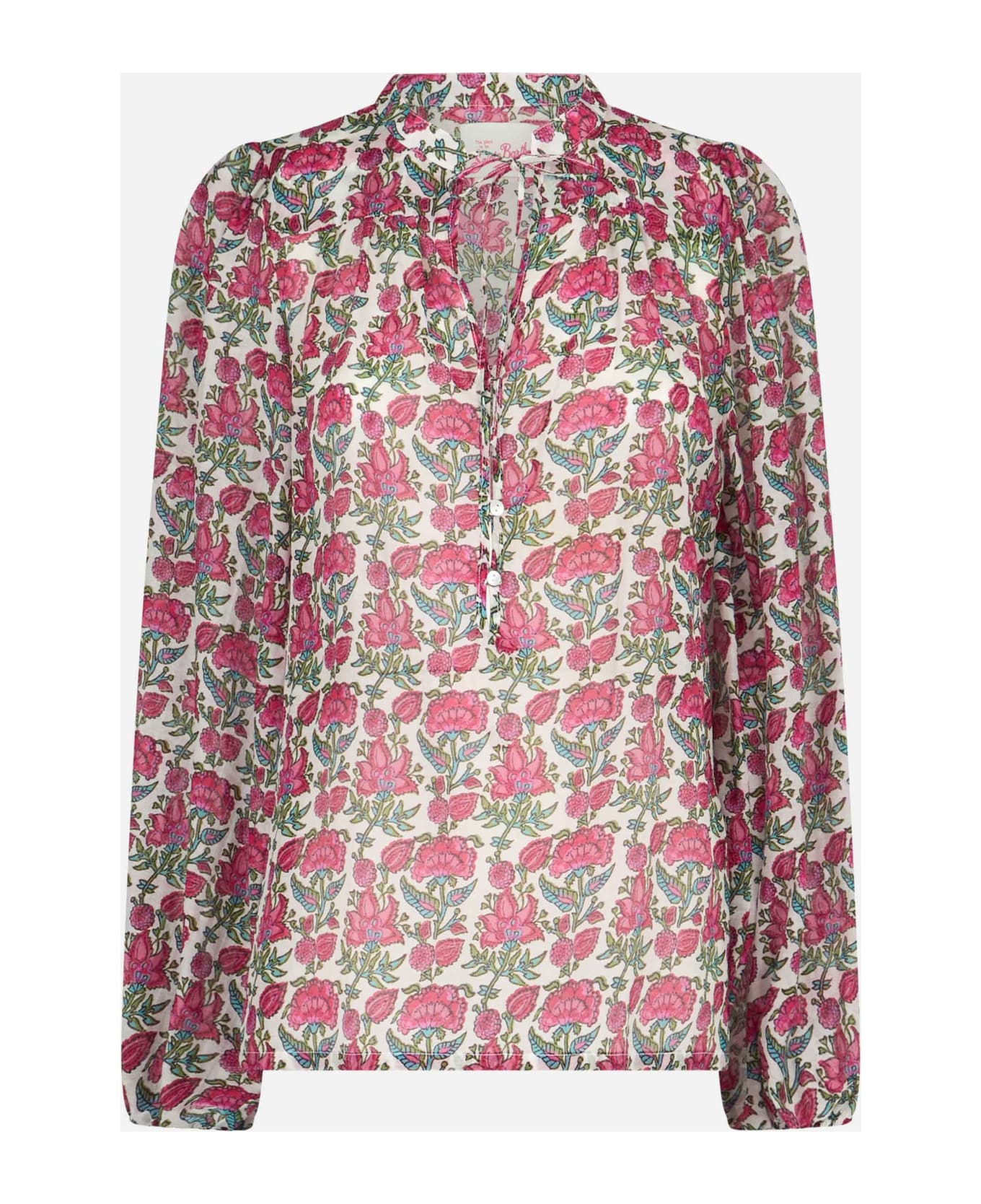 MC2 Saint Barth Woman Silk Voile Blouse Harper - WHITE