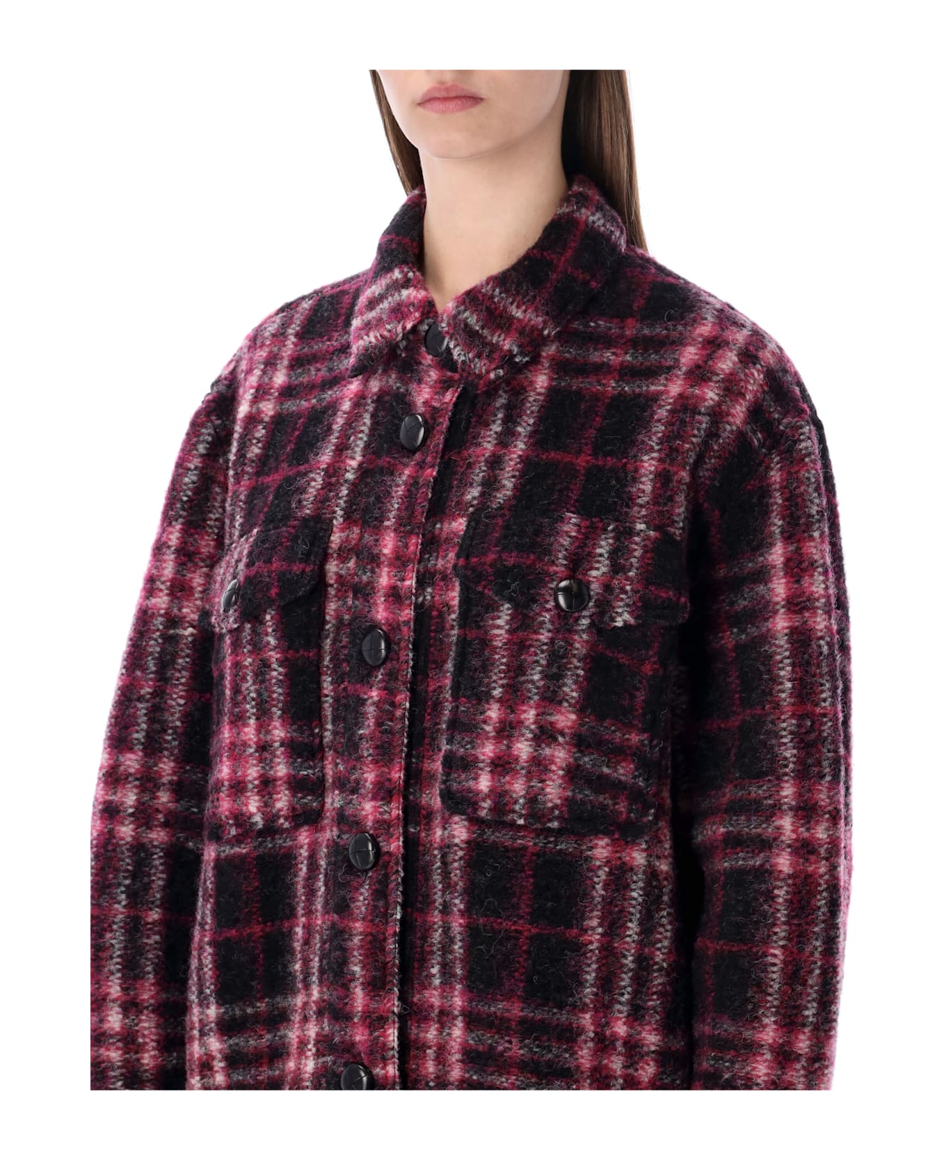 Marant Étoile Harveli Wool-blend Coat - BLACK FUCHSIA