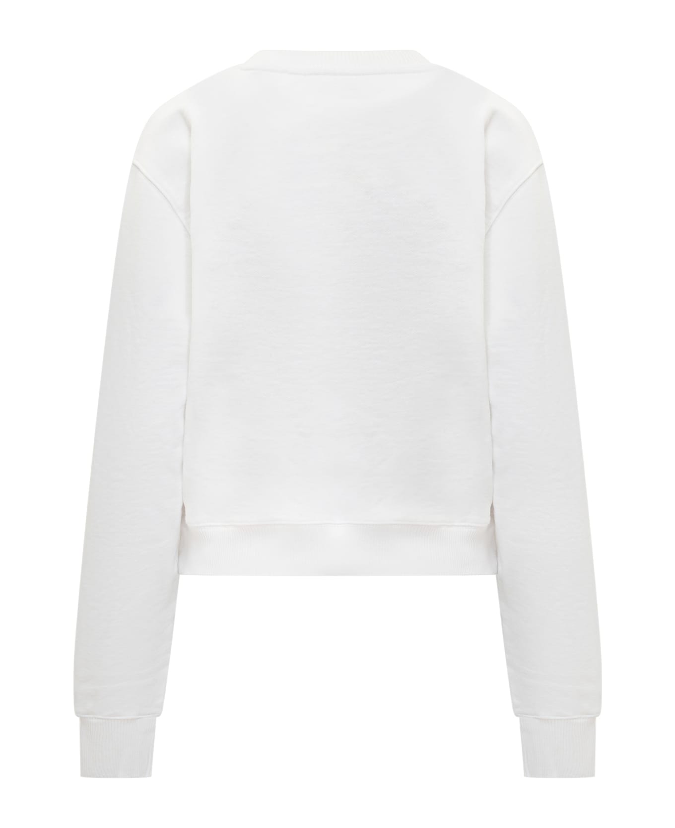 Off-White Logo Detail Cotton Sweatshirt - WHITE BLACK