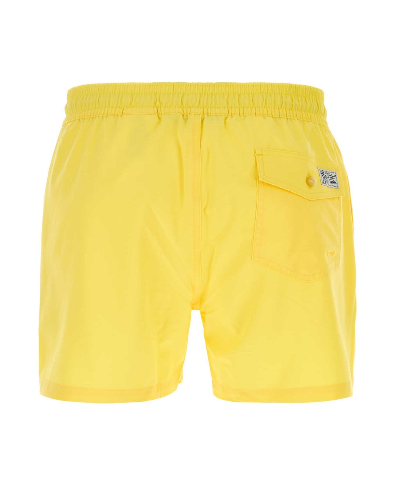 Polo Ralph Lauren Yellow Stretch Polyester Swimming Shorts - OASISYELLOW