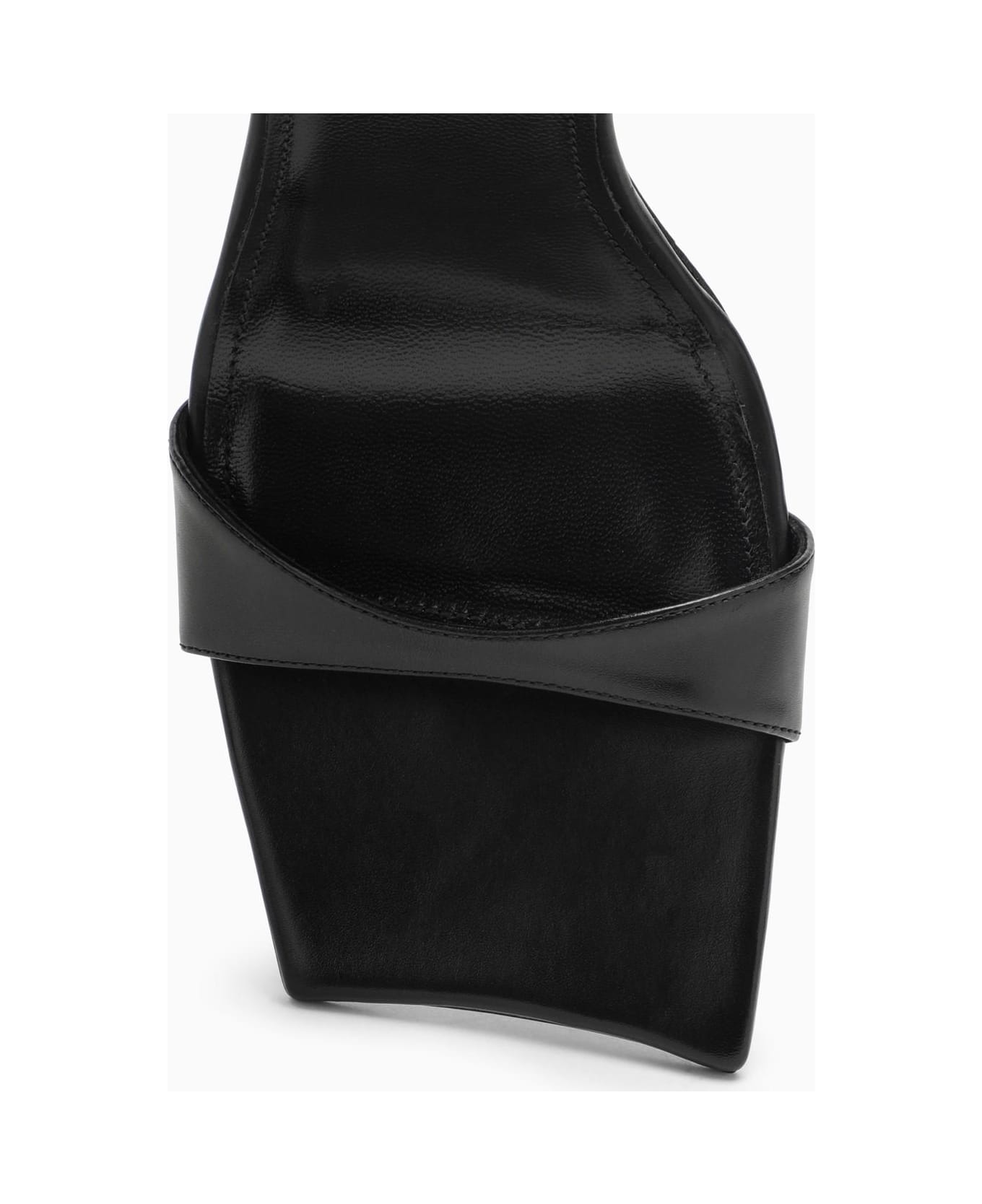 Balenciaga Hourglass Leather Sandal - Black