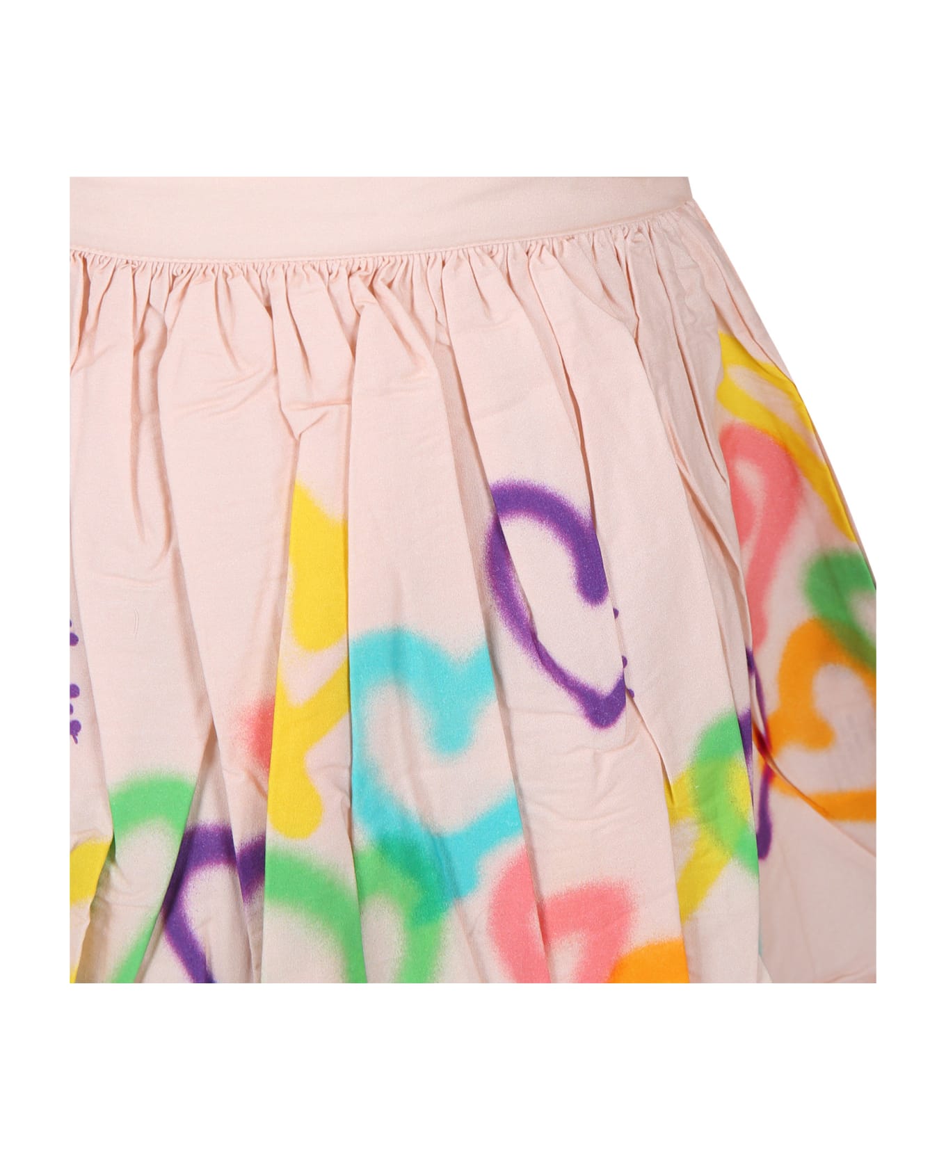 Molo Pink Skirt For Girl With Hearts Print - Pink ボトムス