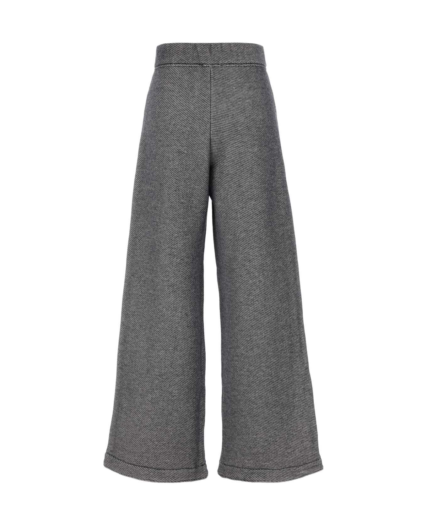 Max Mara Two-tone Cotton Blend Tay Wide-leg Pant - BLU