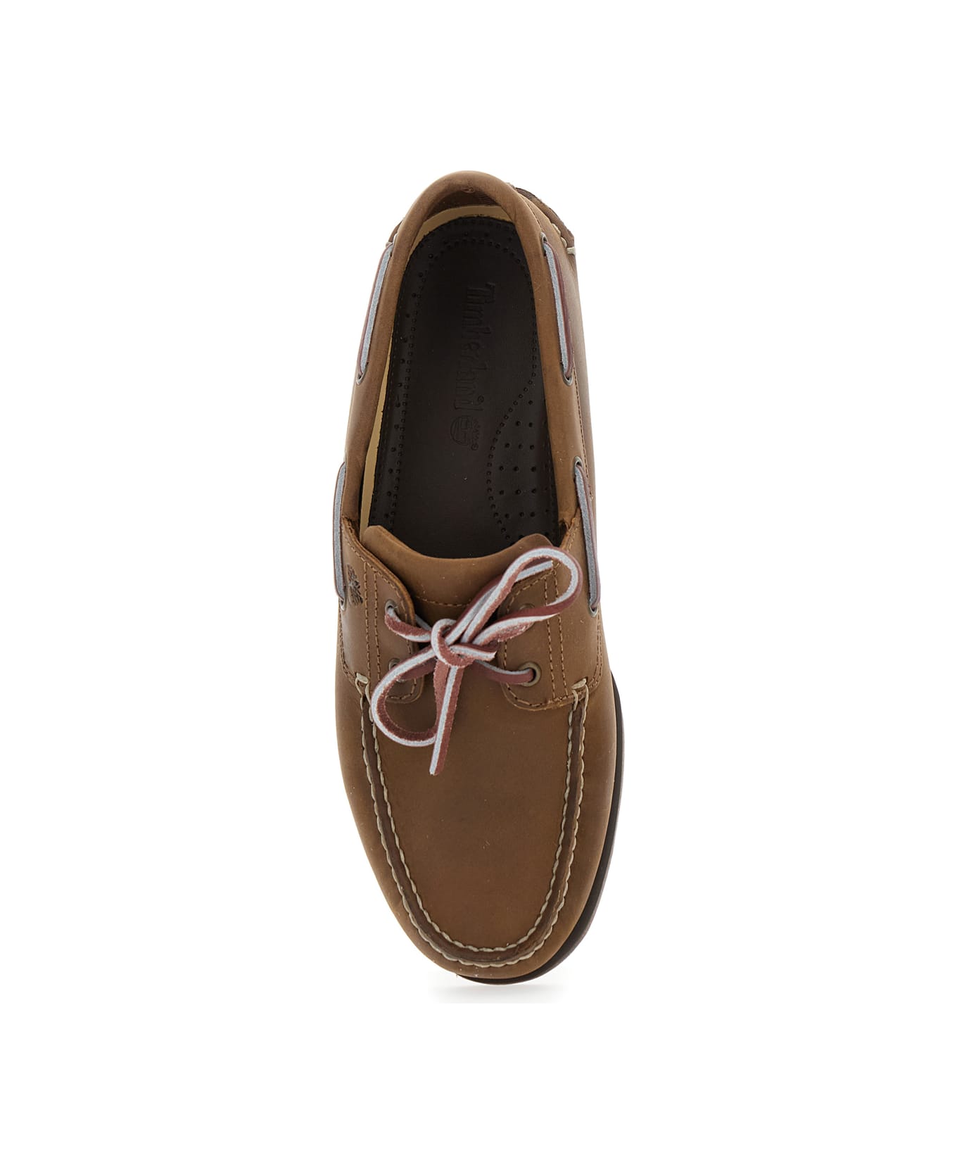 Timberland Brown Boat Loafers With Lace-up Detail In Leather Man - Brown