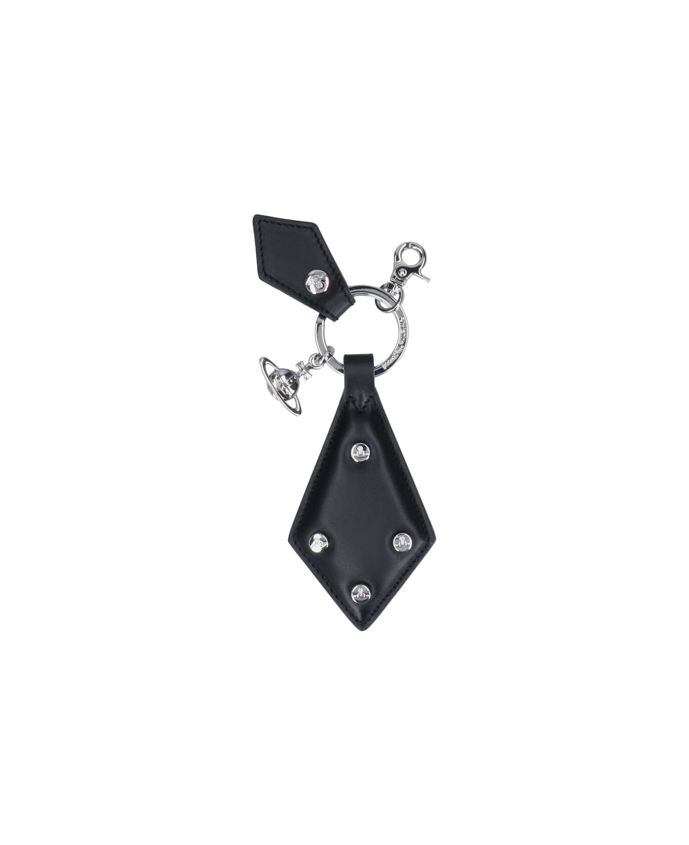 Vivienne Westwood Keychain With Maxi "orb" Tab - Black  