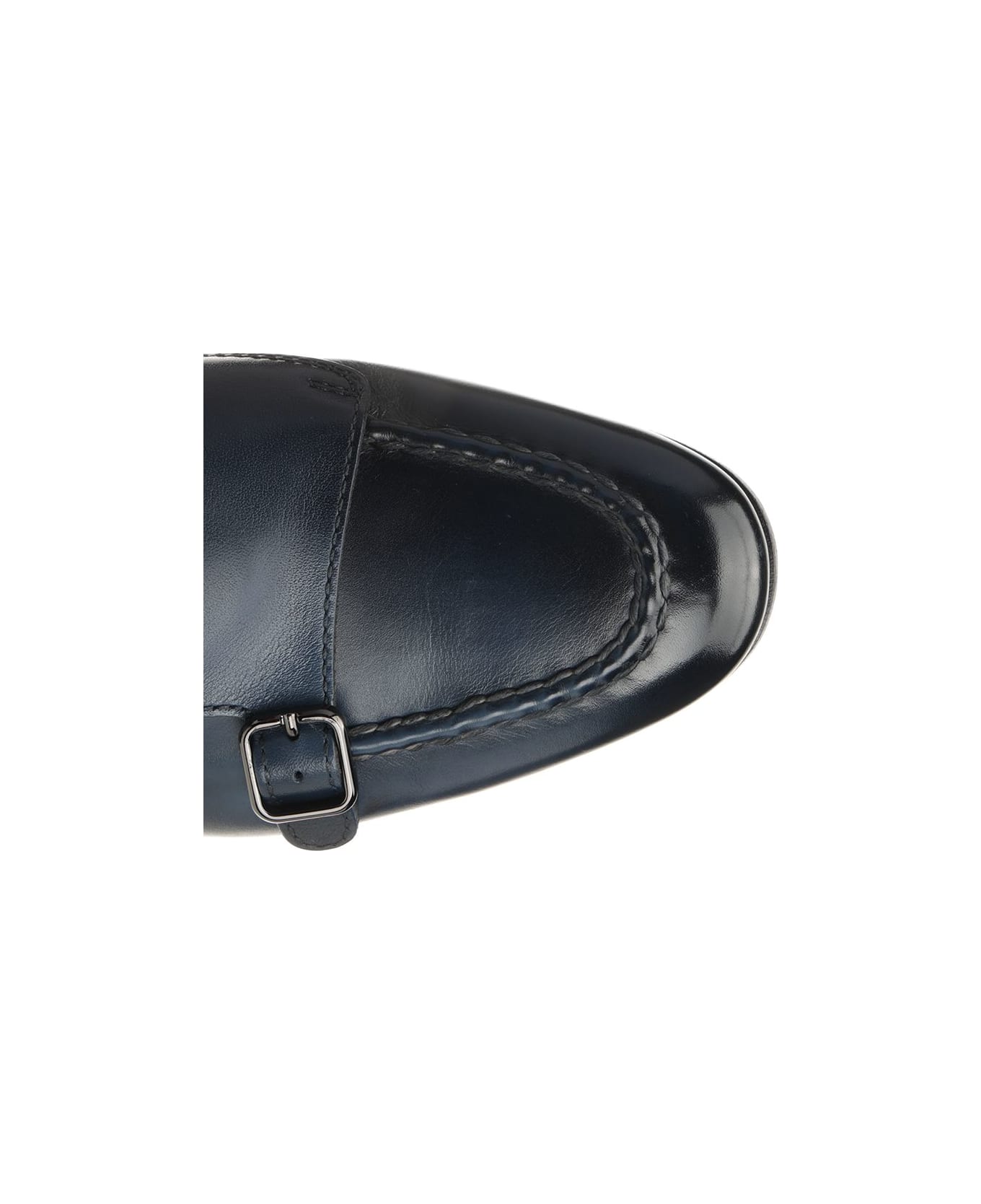 Santoni Dong Double Monk Leather Blu - U60
