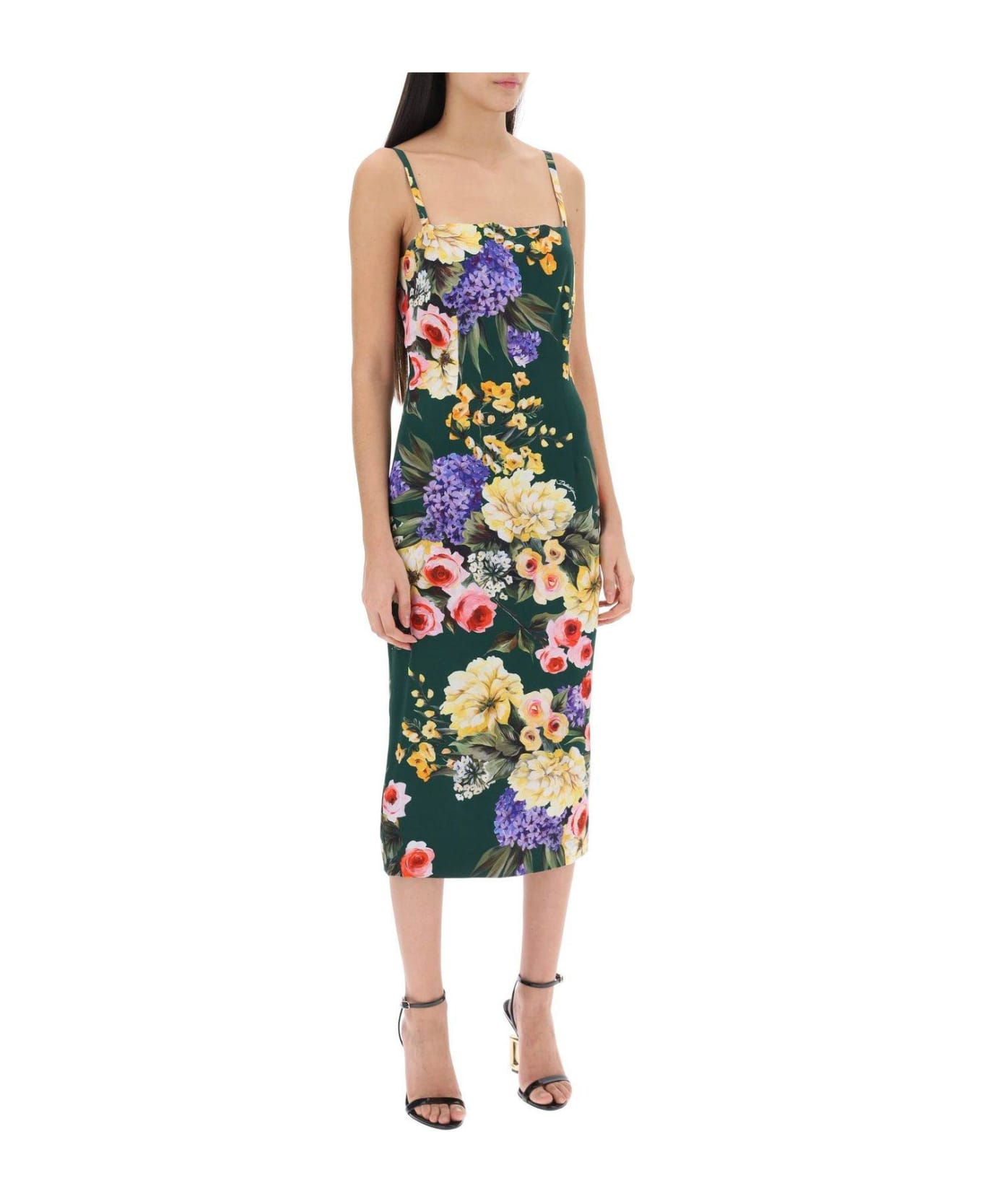 Dolce & Gabbana Garden Printed Charmeuse Strapless Dress - MultiColour