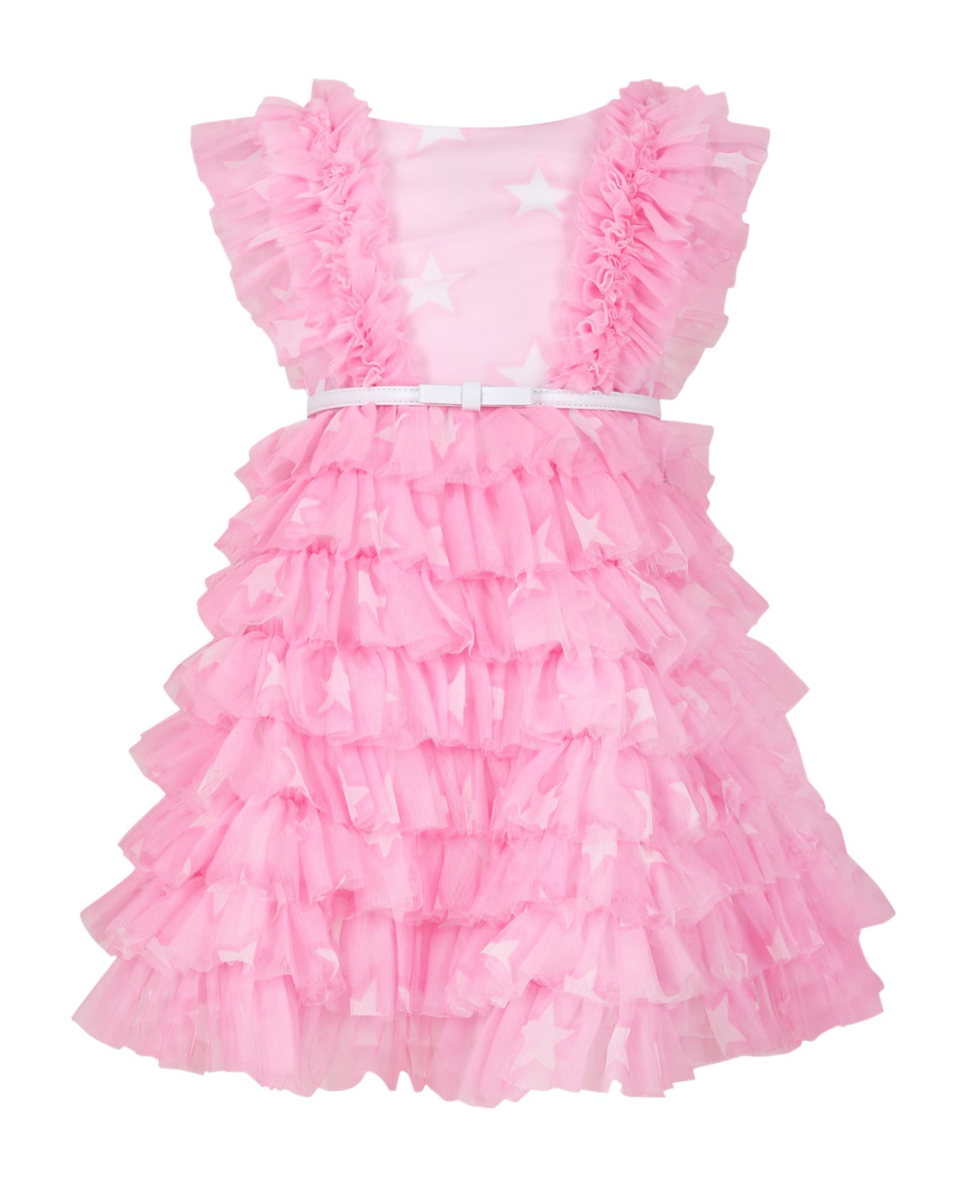Monnalisa Elegant Pink Saloon Dress For Girl - Pink