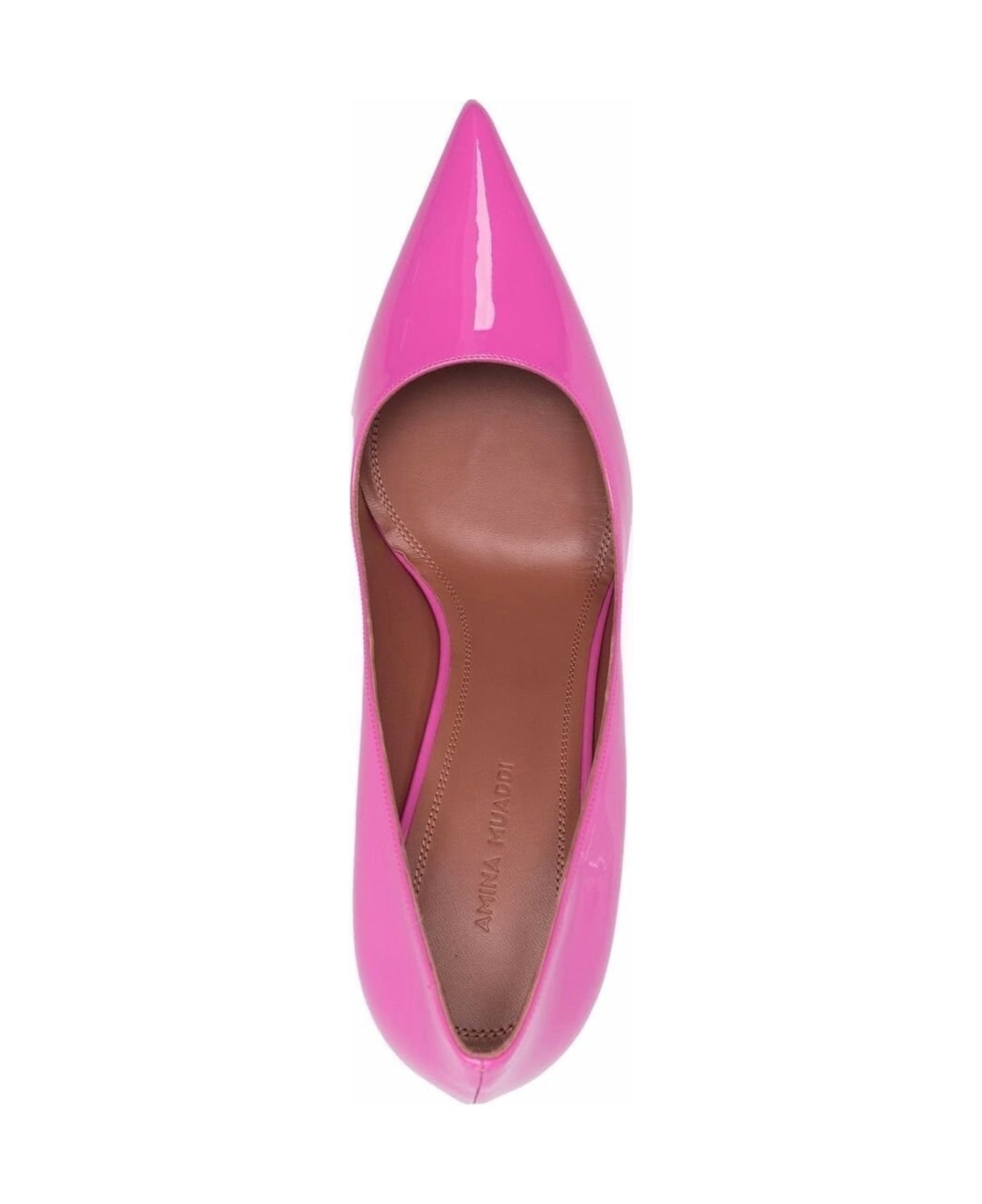 Amina Muaddi Ami Patent Leather Pumps - Pink