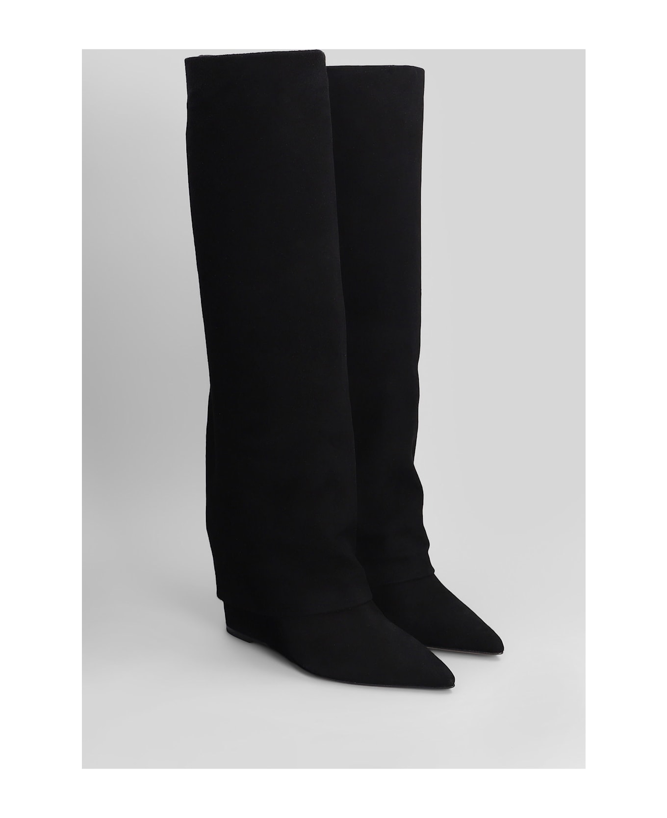 The Seller High Heels Boots In Black Suede - black