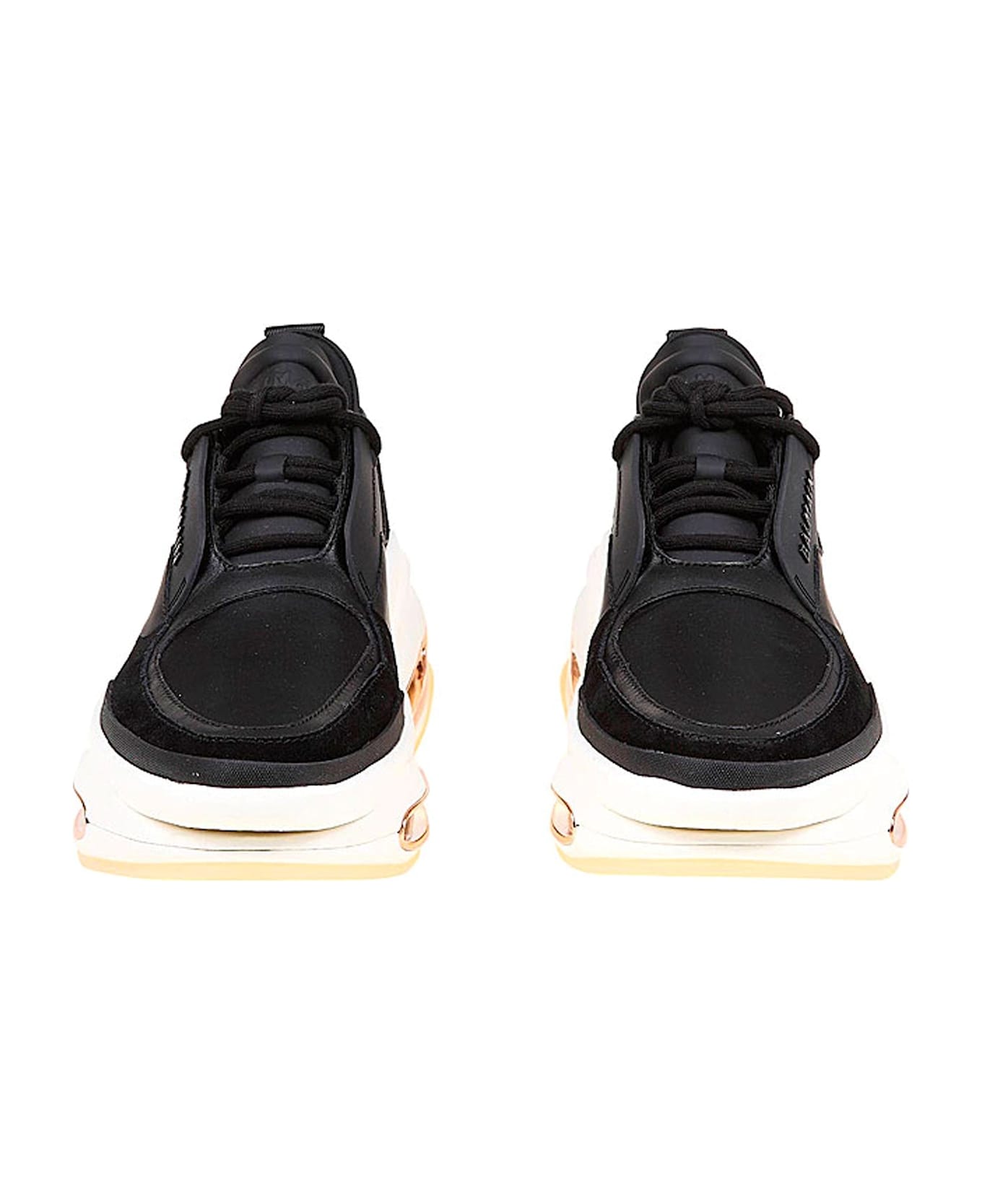 Balmain Leather And Fabric Sneakers - Black