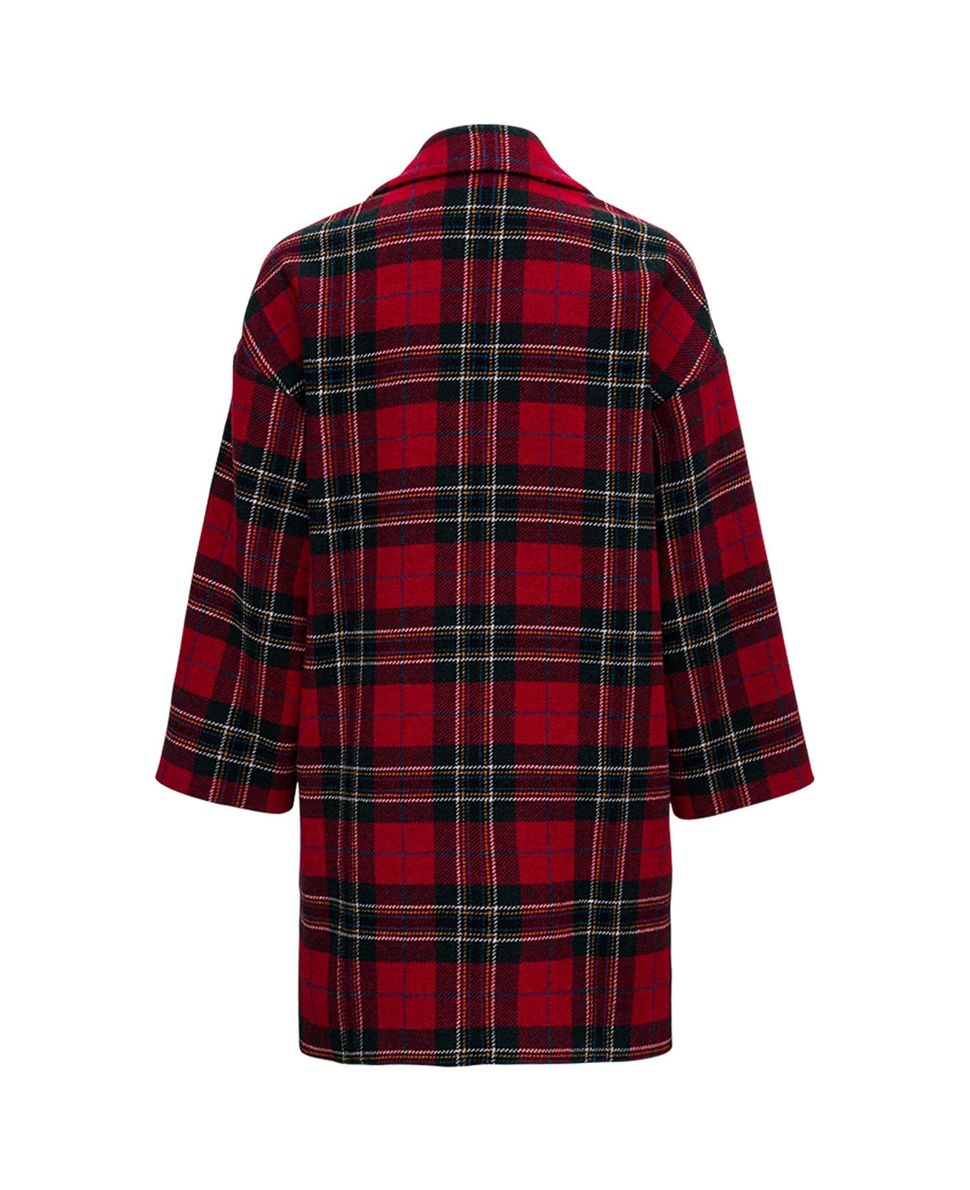 RED Valentino Double-breasted Cheked Shetland Wool Coat - Red