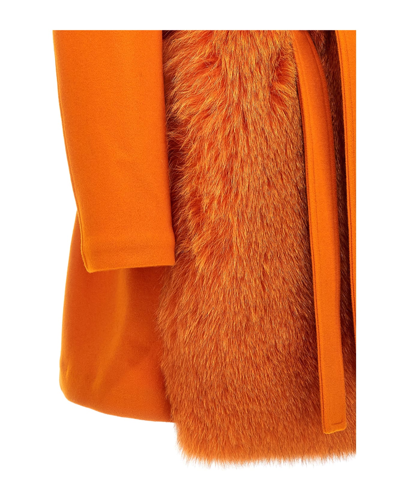 Blancha Fox Insert Coat - Orange