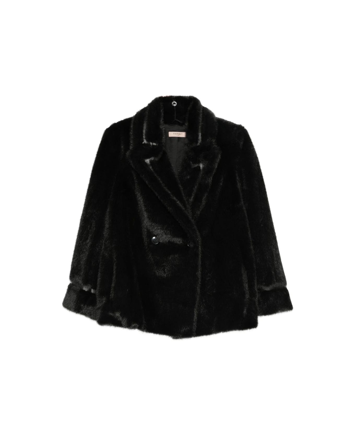 TwinSet Coats Black - Black