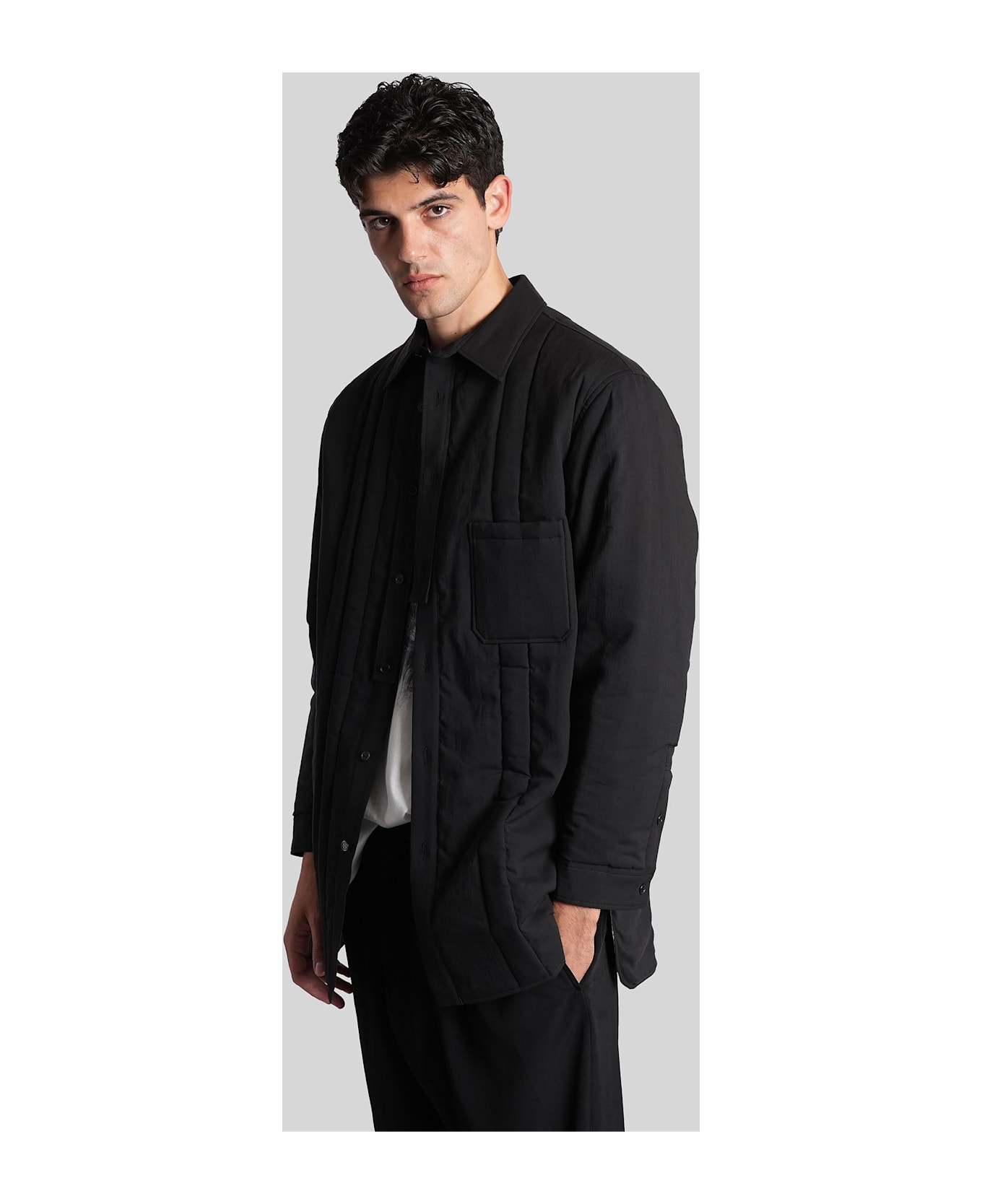 Yohji Yamamoto Casual Jacket In Black Cellulose - black