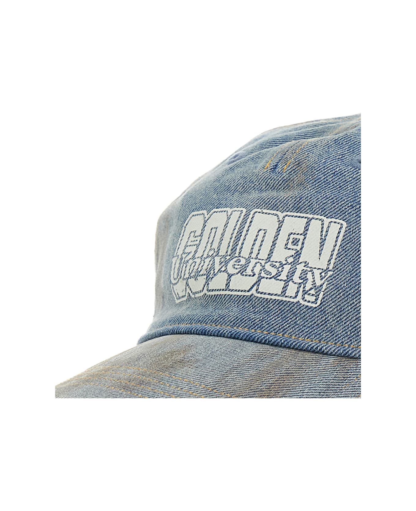 Golden Goose Journey Baseball Cap Cotton Denim Officina Wash/ Golden Print - Light blue