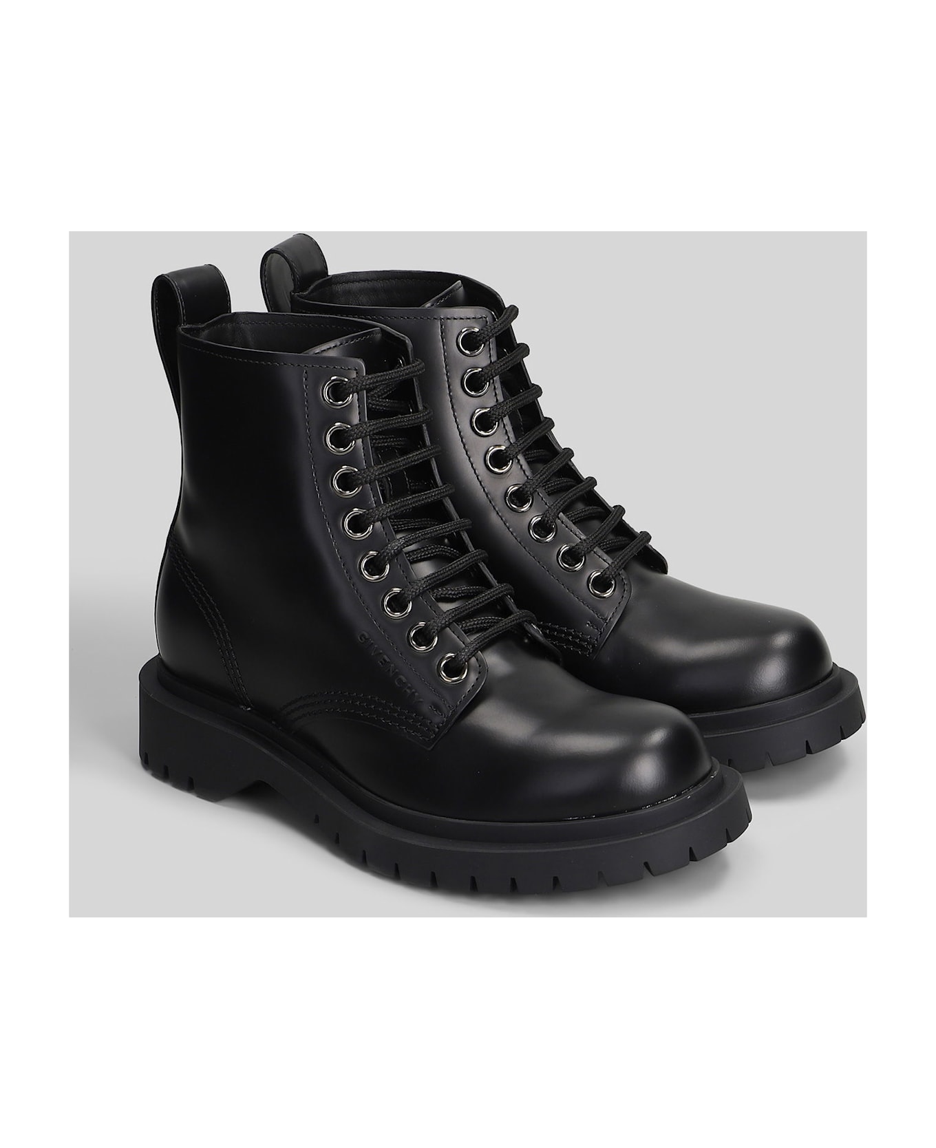 Givenchy Lace Up Boot Combat Boots In Black Leather - black