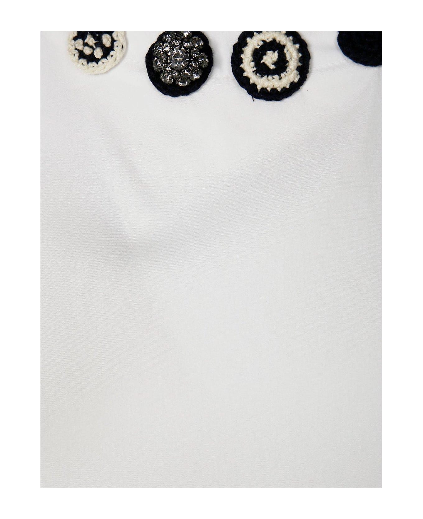 
S Max Mara Dora Embellished Crewneck Top - WHITE