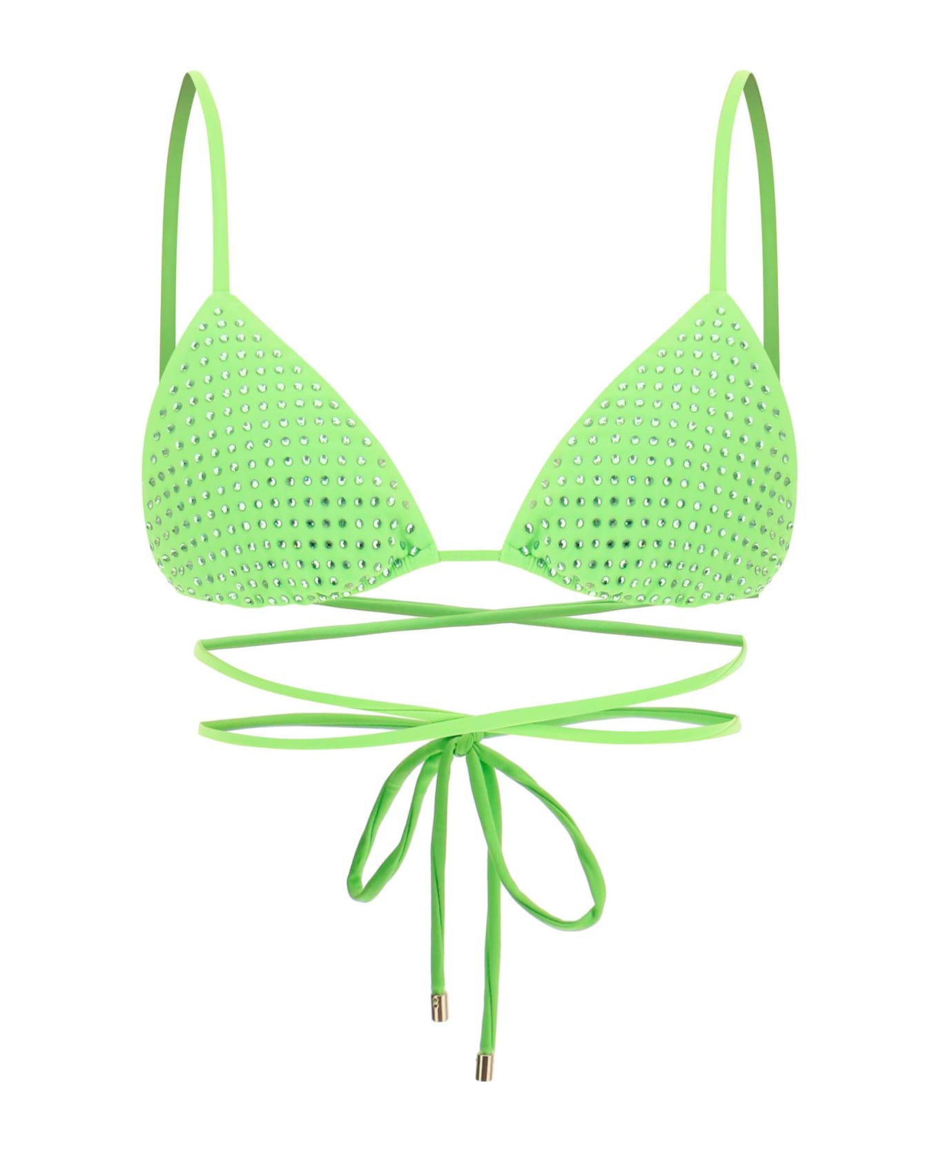 self-portrait Rhinestone Triangle Bikini Top - GREEN (Green)