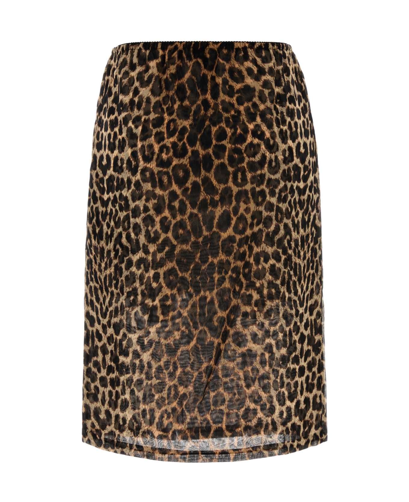 Saint Laurent Printed Silk Skirt - LEOPARD