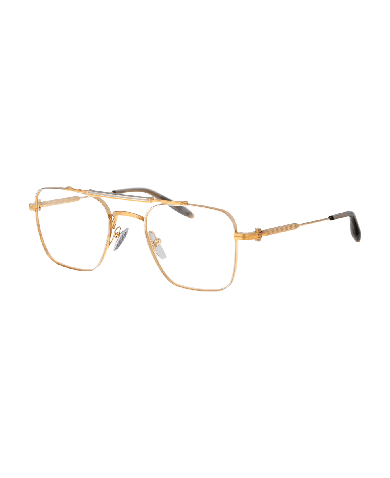Akoni Europa Glasses - Brushed gold and Silver- Grey Crystal アイウェア