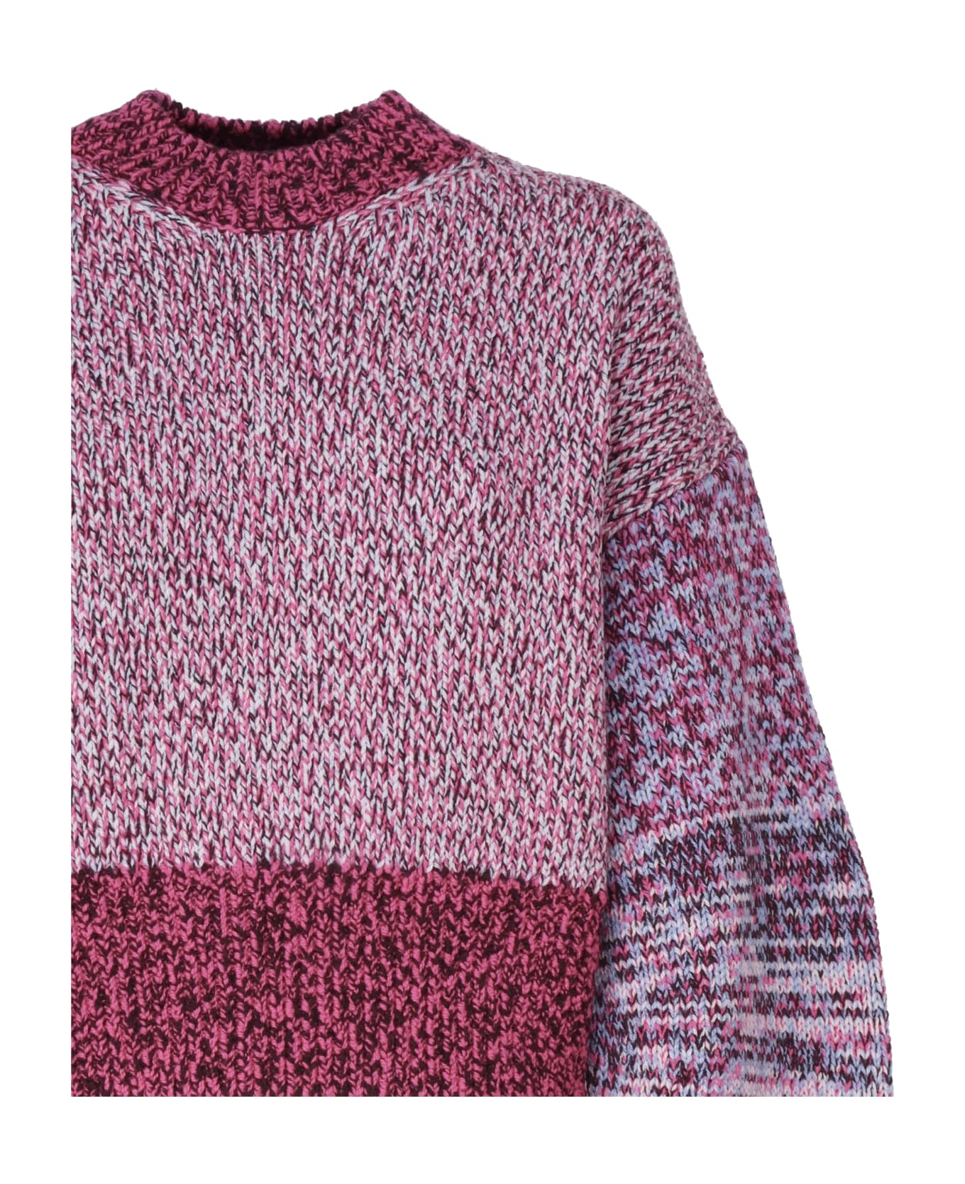 Loewe Cropped Over Sweater In Wool - PURPLE