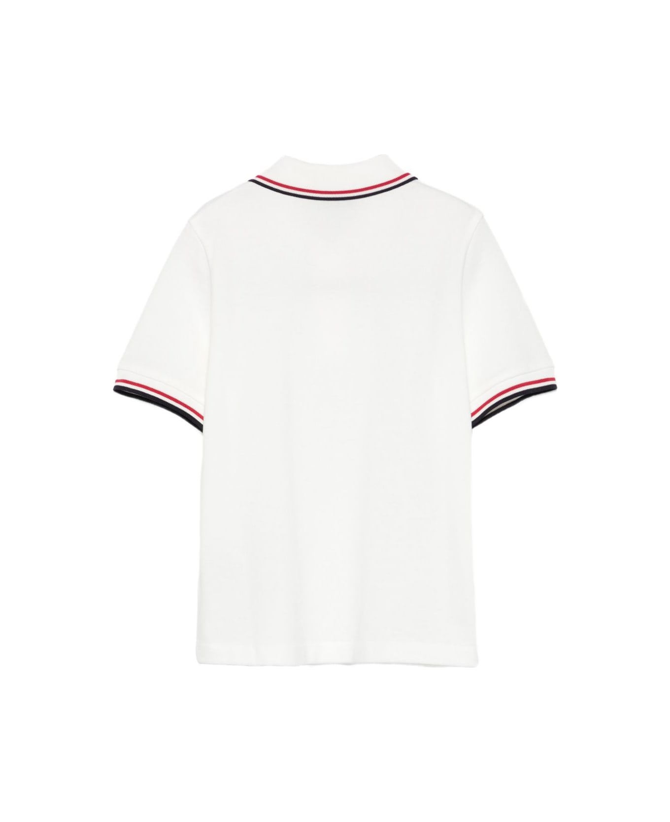 Moncler Enfant Polo Shirt With Logo Appliqué - White