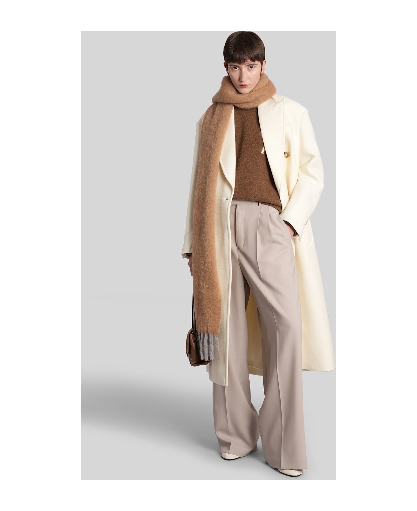 Ami Alexandre Mattiussi Pants In Beige Wool - beige