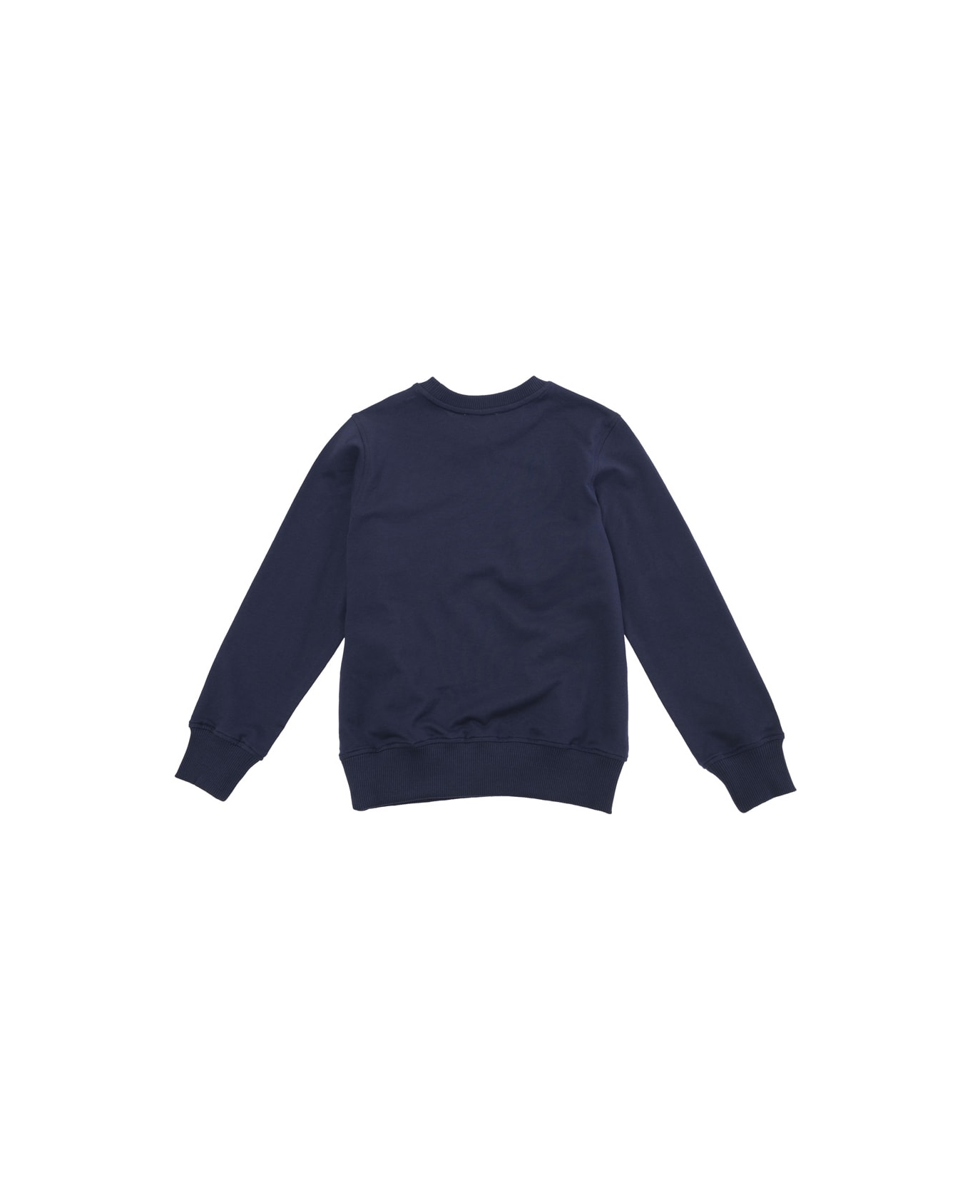 Moschino Blue Crewneck Sweatshirt With Logo Print In Cotton Boy - Blu