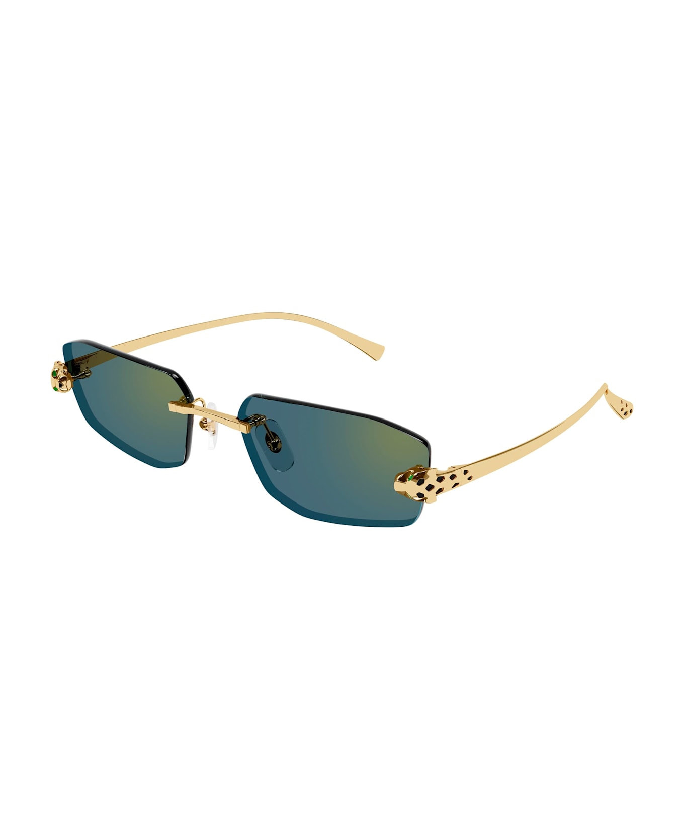 Cartier Eyewear Première De Cartier Ct0474s-003 - Gold / Green Sunglasses - Gold