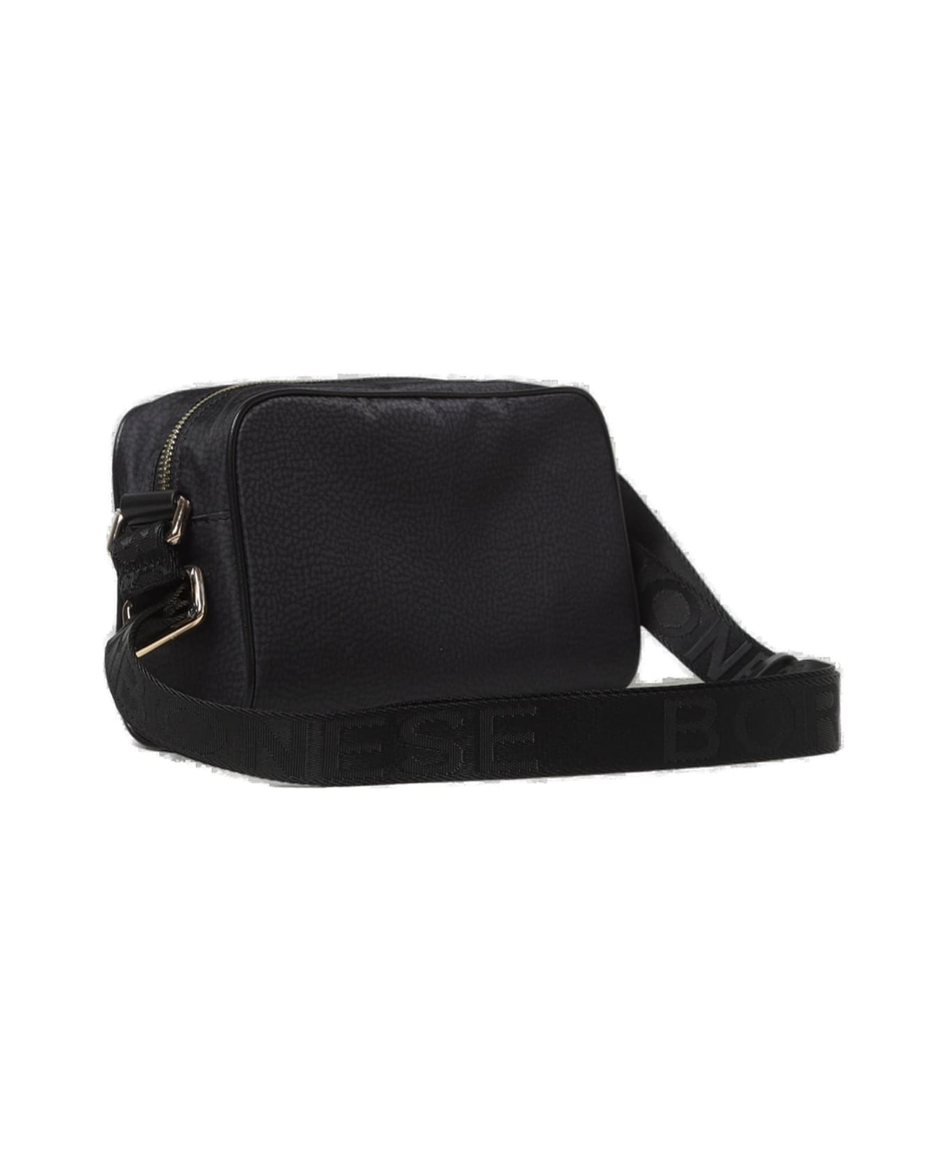 Borbonese Zipped Small Camera Bag - Dark Black