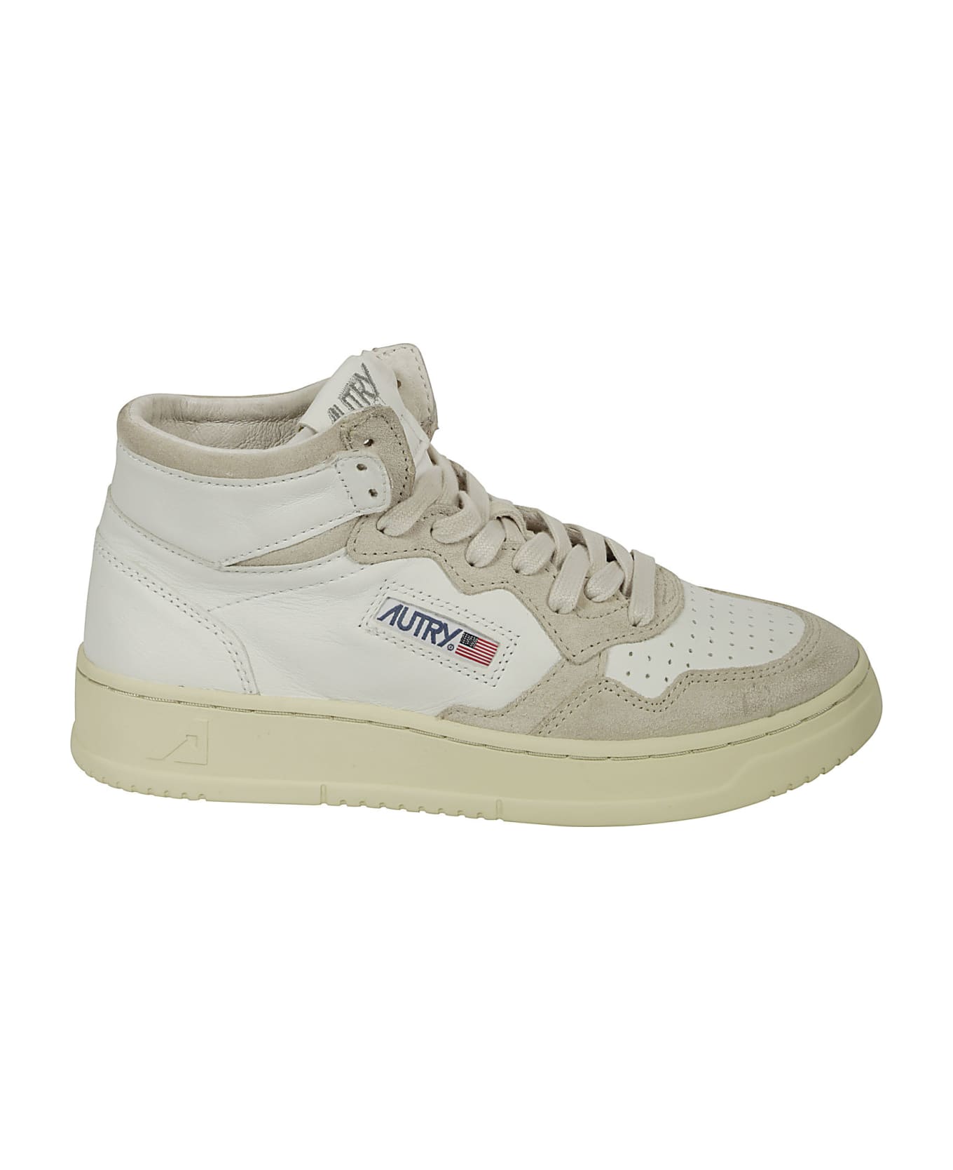 Autry 01 Mid Goat Suede - White