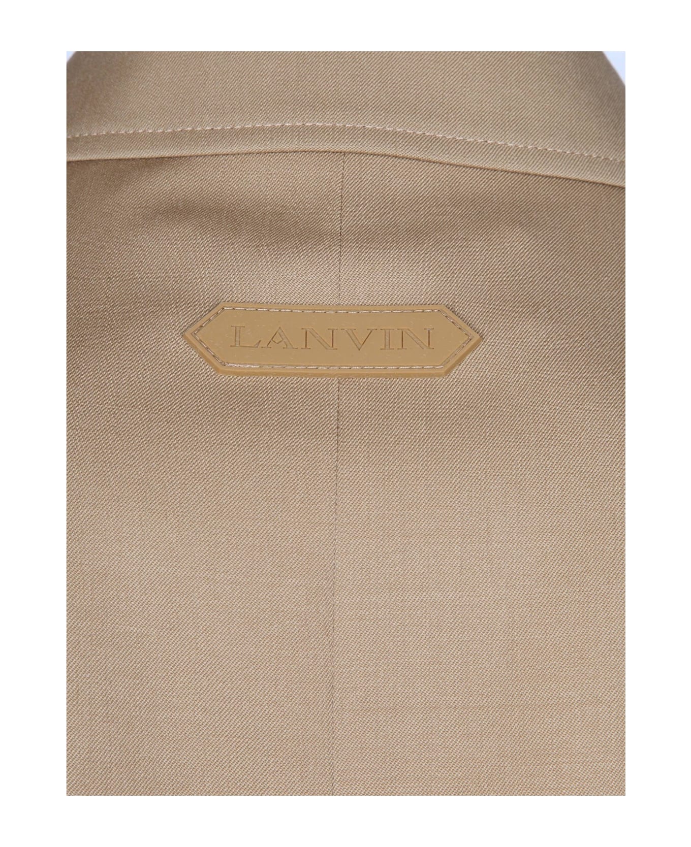 Lanvin Wool Jacket With Zip Desert Color - Desert