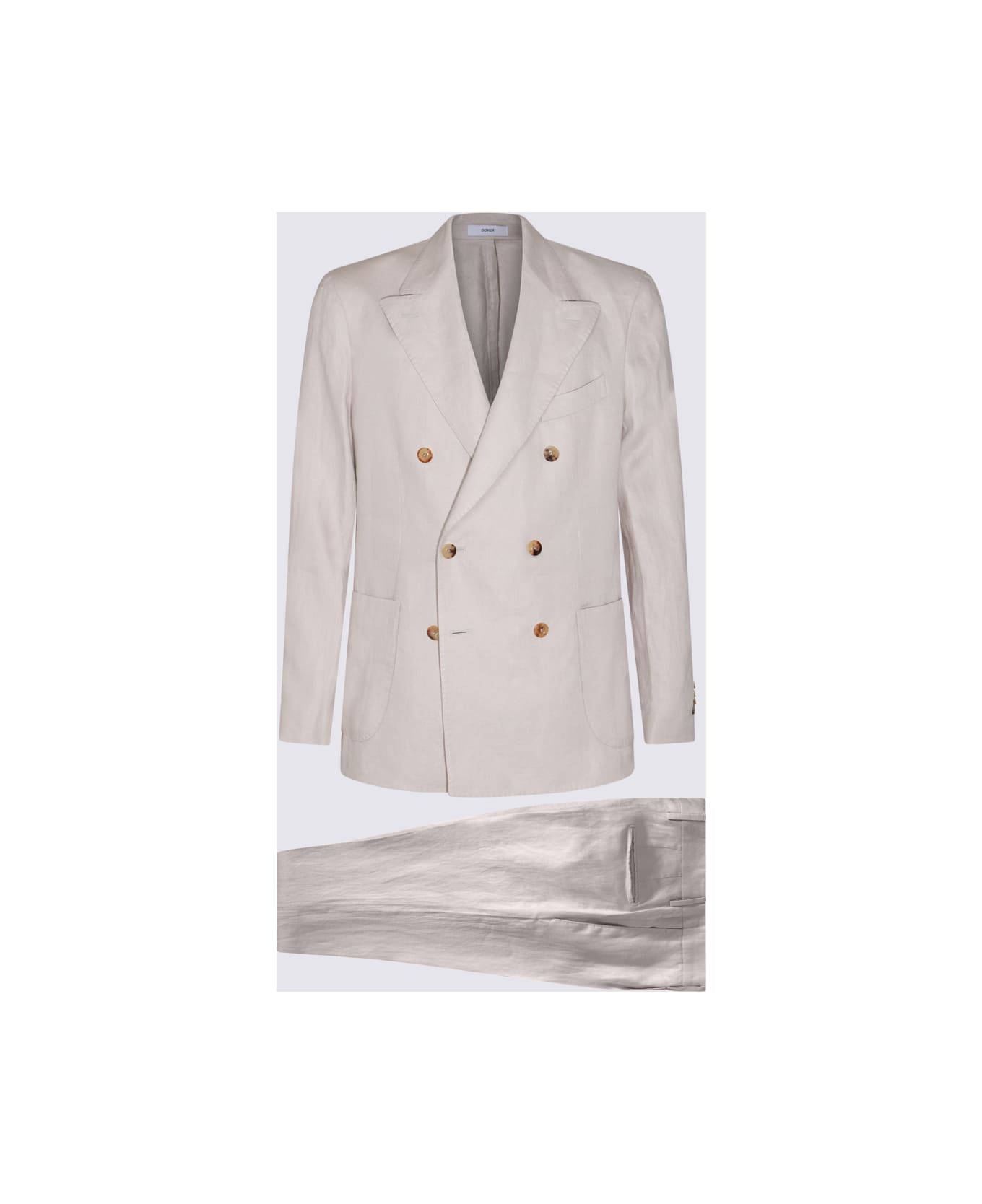 Boglioli Beige Linen Suits - Cream